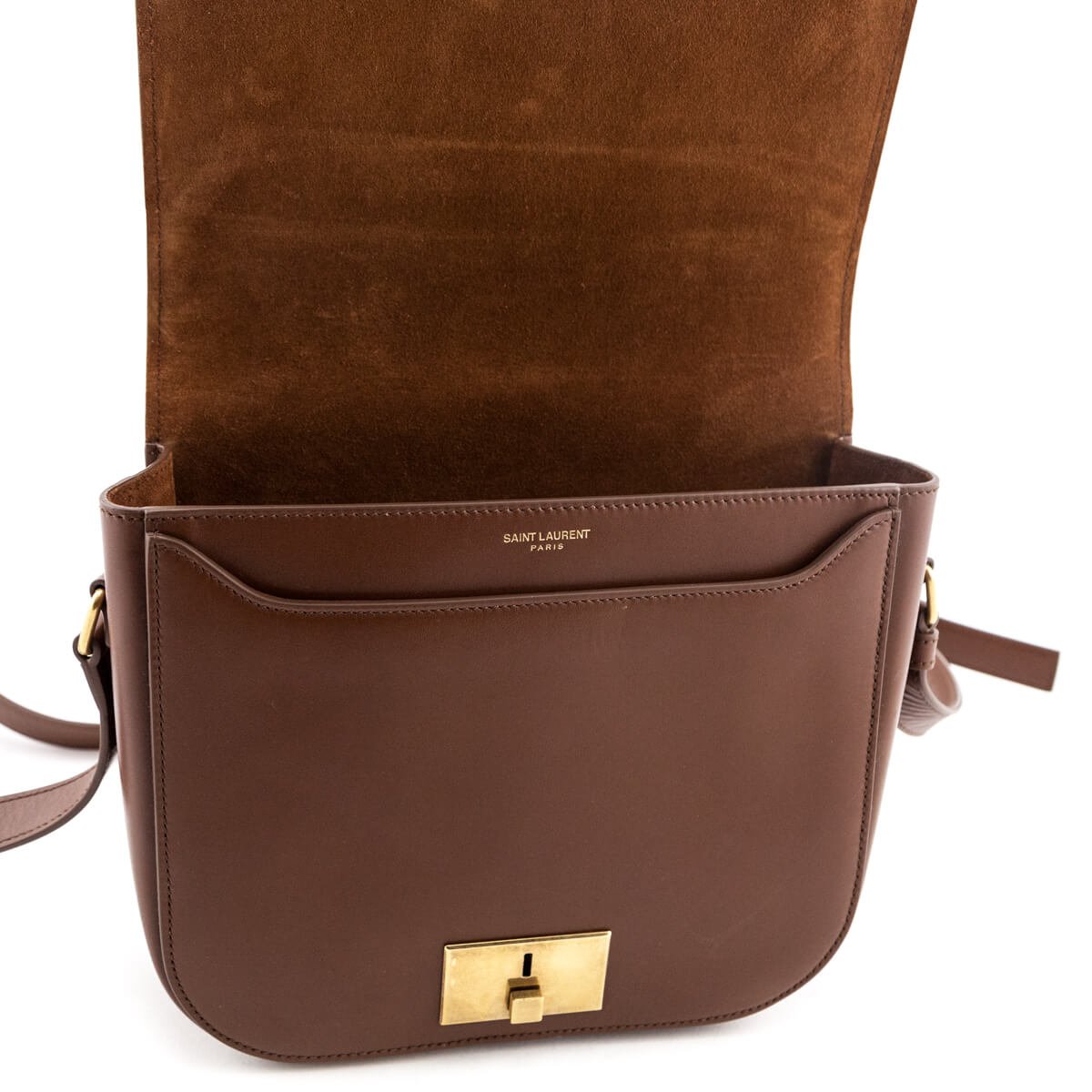 Saint Laurent Brown Smooth Calfskin Betty Satchel - Love that Bag etc - Preowned Authentic Designer Handbags & Preloved Fashions