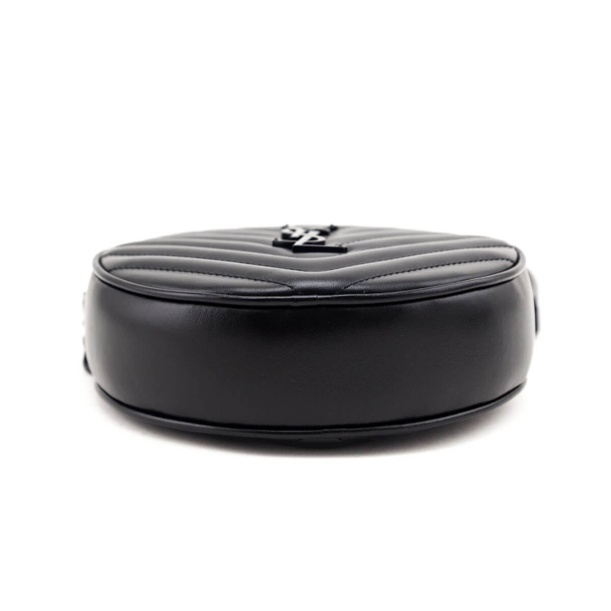 Saint Laurent Black Calfskin Matelasse Chevron Round Vinyle Camera Bag - Love that Bag etc - Preowned Authentic Designer Handbags & Preloved Fashions