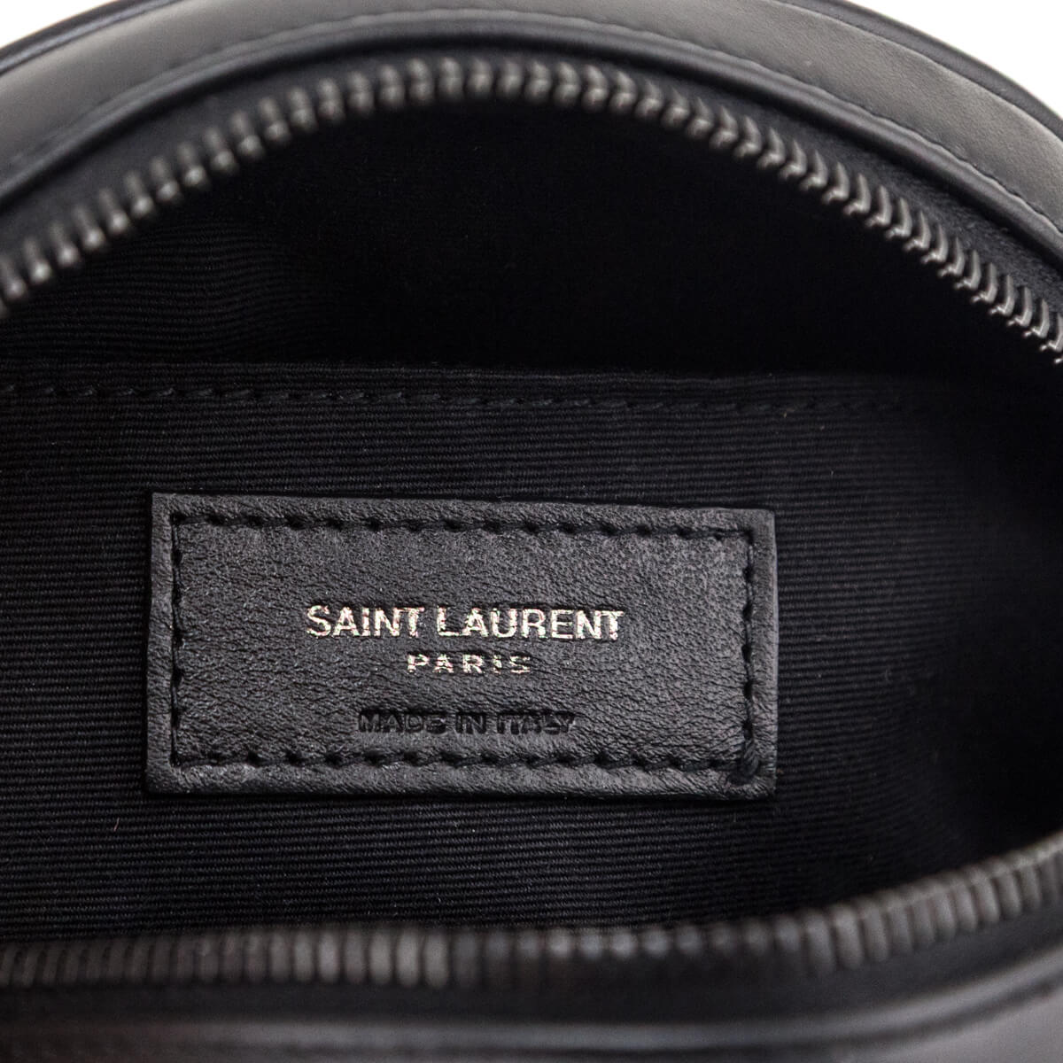 Saint Laurent Black Calfskin Matelasse Chevron Round Vinyle Camera Bag - Love that Bag etc - Preowned Authentic Designer Handbags & Preloved Fashions