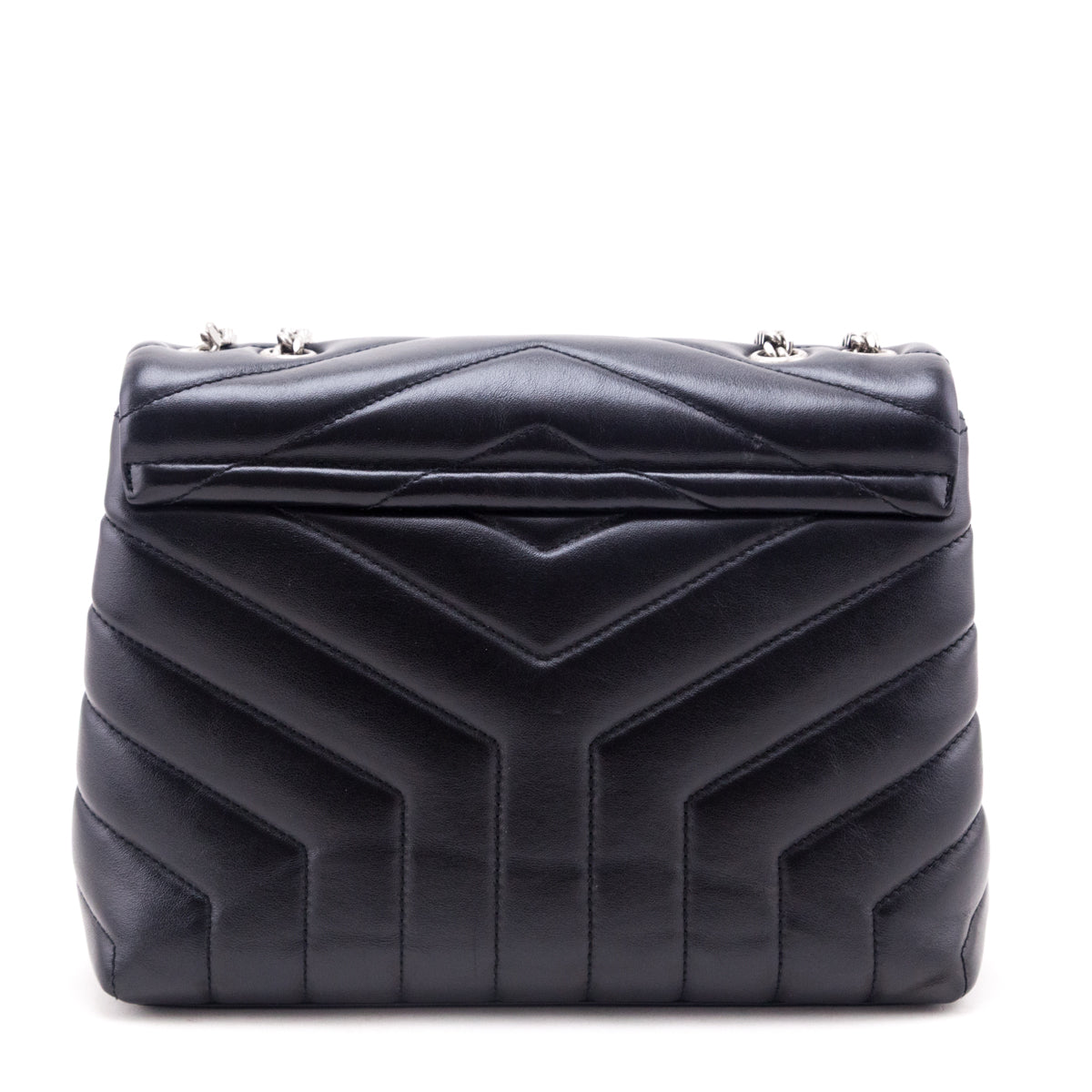 Saint Laurent Black Calfskin Y Quilted Monogram Small Loulou Chain Satchel - Love that Bag etc - Preowned Authentic Designer Handbags & Preloved Fashions