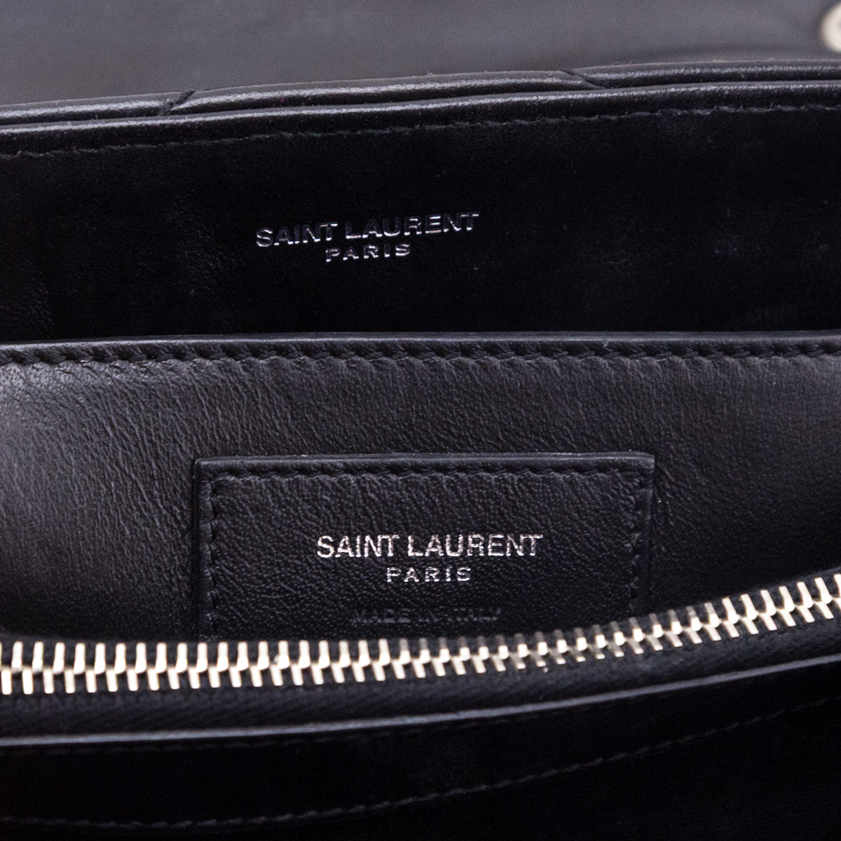 Saint Laurent Black Calfskin Y Quilted Monogram Small Loulou Chain Satchel - Love that Bag etc - Preowned Authentic Designer Handbags & Preloved Fashions