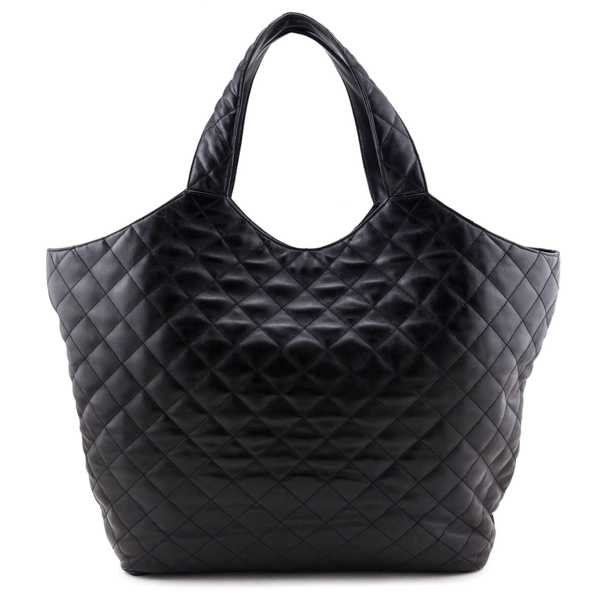Saint Laurent Black Lambskin Quilted Maxi Icare Shopping Tote - Love that Bag etc - Preowned Authentic Designer Handbags & Preloved Fashions