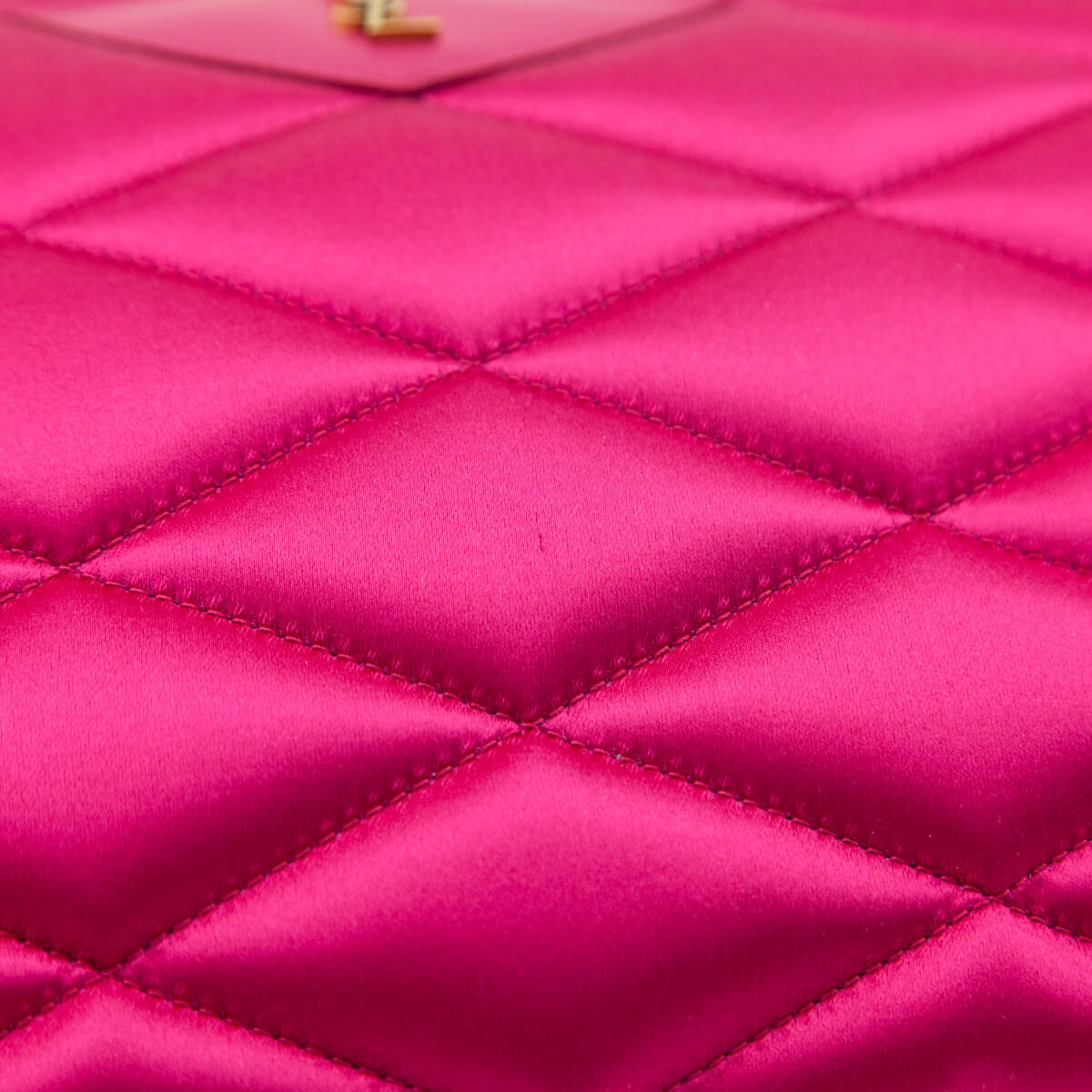Saint Laurent Bubblegum Satin Quilted Large Sade Puffer Clutch - Love that Bag etc - Preowned Authentic Designer Handbags & Preloved Fashions