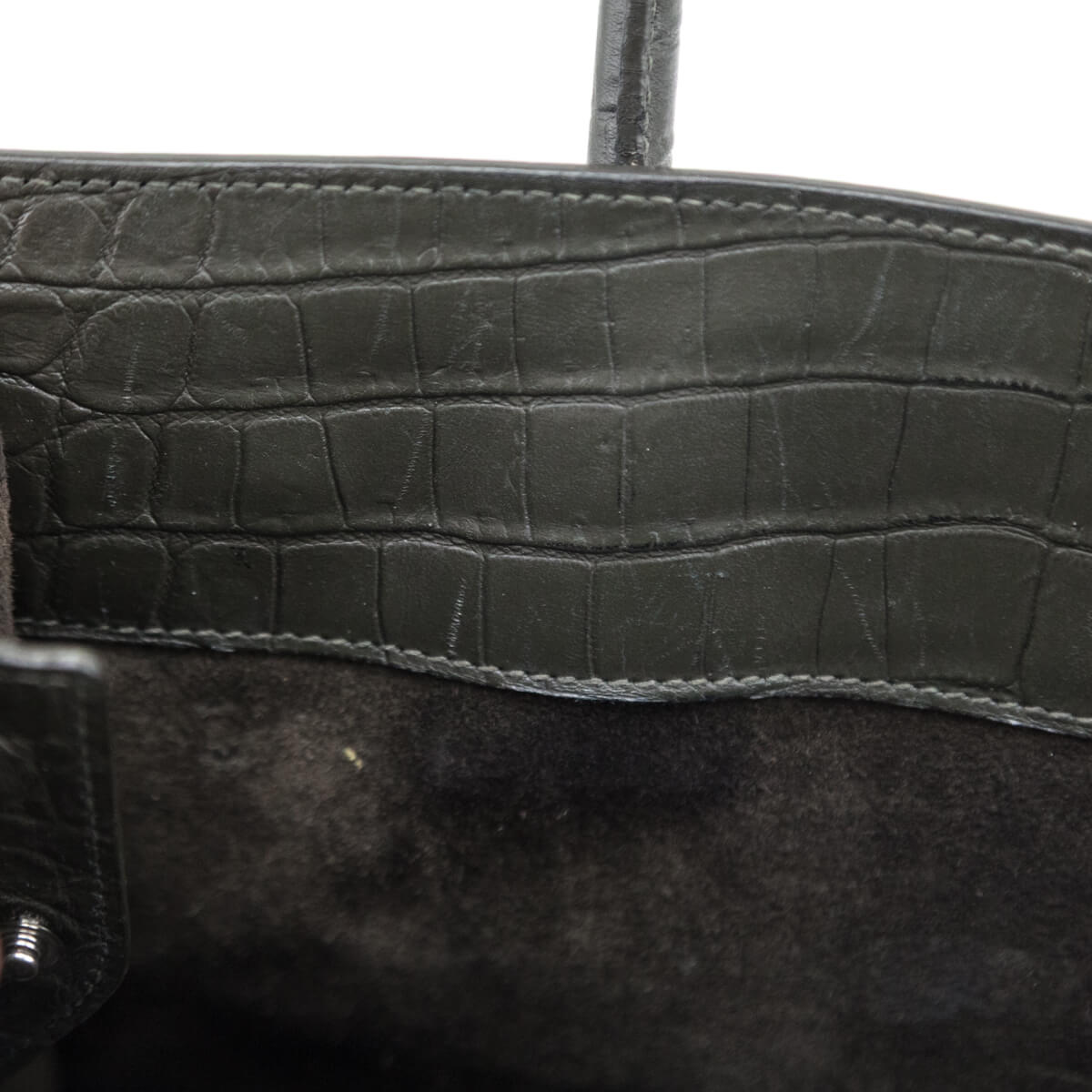 Saint Laurent Dark Green Calfskin Crocodile Embossed Small Sac de Jour - Love that Bag etc - Preowned Authentic Designer Handbags & Preloved Fashions