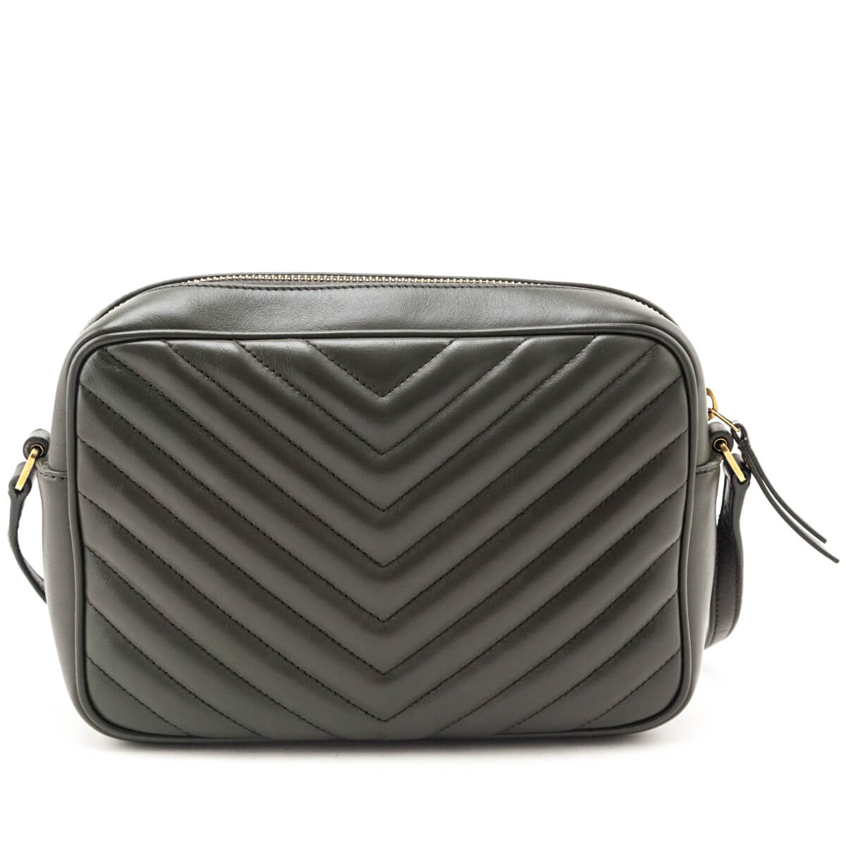 Saint Laurent Military Olive Calfskin Matelasse Monogram Lou Camera Bag - Love that Bag etc - Preowned Authentic Designer Handbags & Preloved Fashions