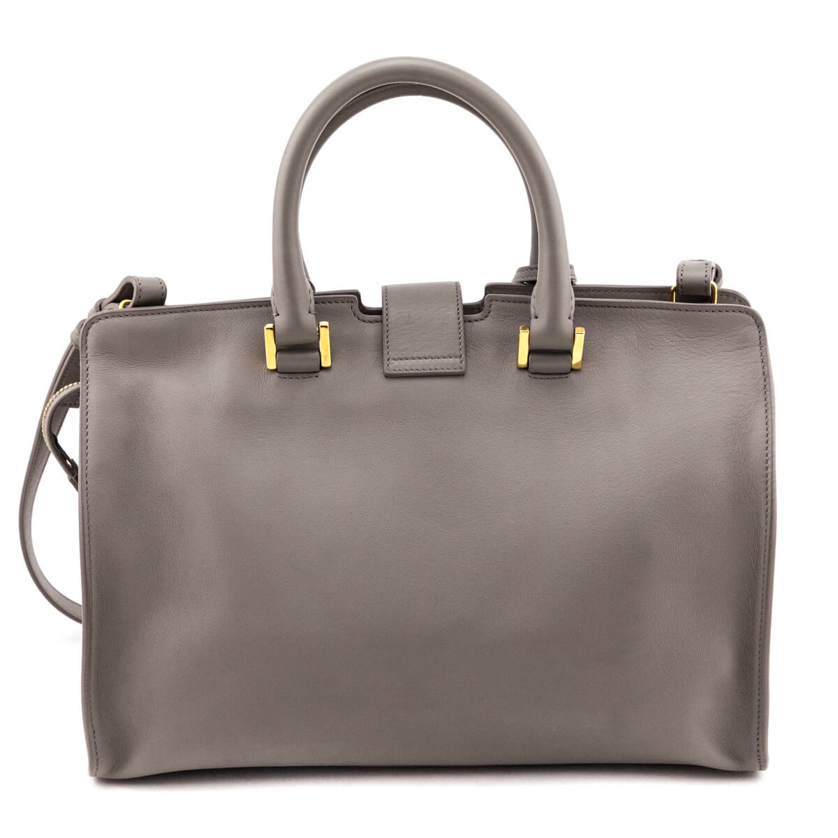 Saint Laurent Gray Calfskin Small Monogram Cabas Bag - Love that Bag etc - Preowned Authentic Designer Handbags & Preloved Fashions