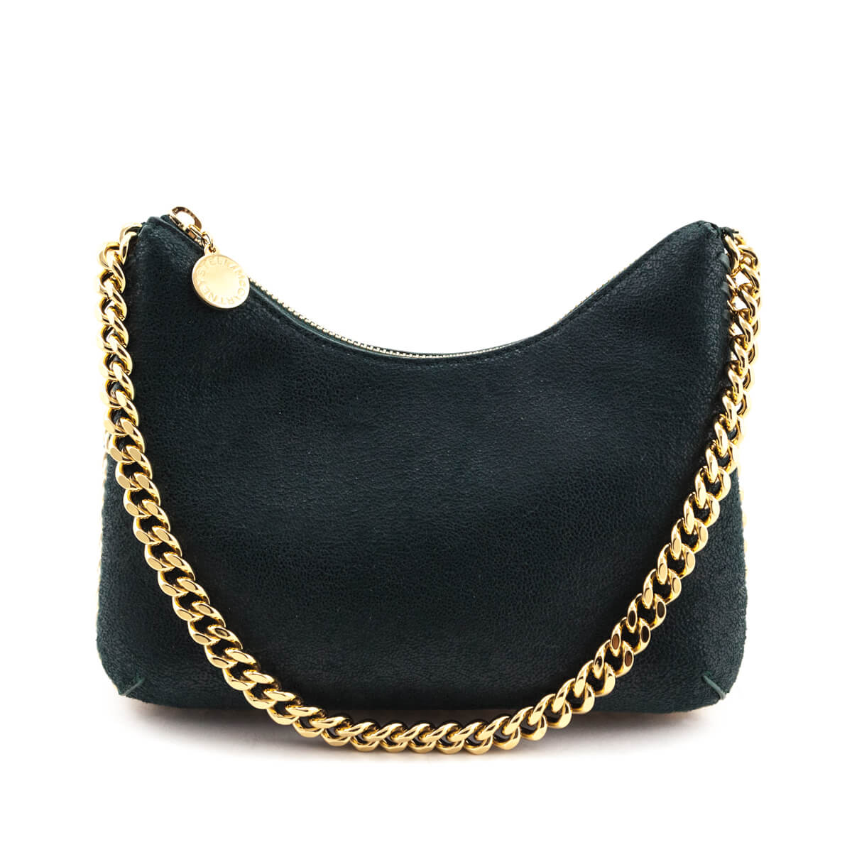 Stella McCartney Green Shaggy Deer Falabella Zip Mini Shoulder Bag - Love that Bag etc - Preowned Authentic Designer Handbags & Preloved Fashions