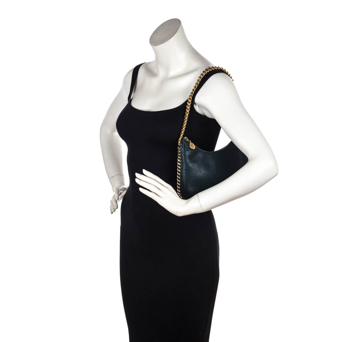 Stella McCartney Green Shaggy Deer Falabella Zip Mini Shoulder Bag - Love that Bag etc - Preowned Authentic Designer Handbags & Preloved Fashions