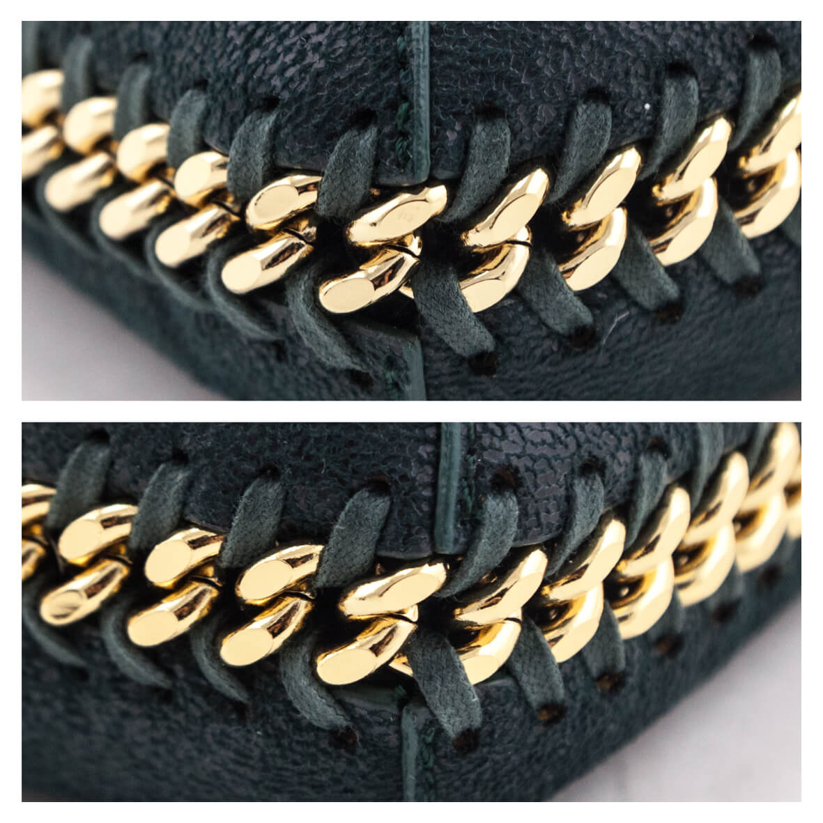Stella McCartney Green Shaggy Deer Falabella Zip Mini Shoulder Bag - Love that Bag etc - Preowned Authentic Designer Handbags & Preloved Fashions