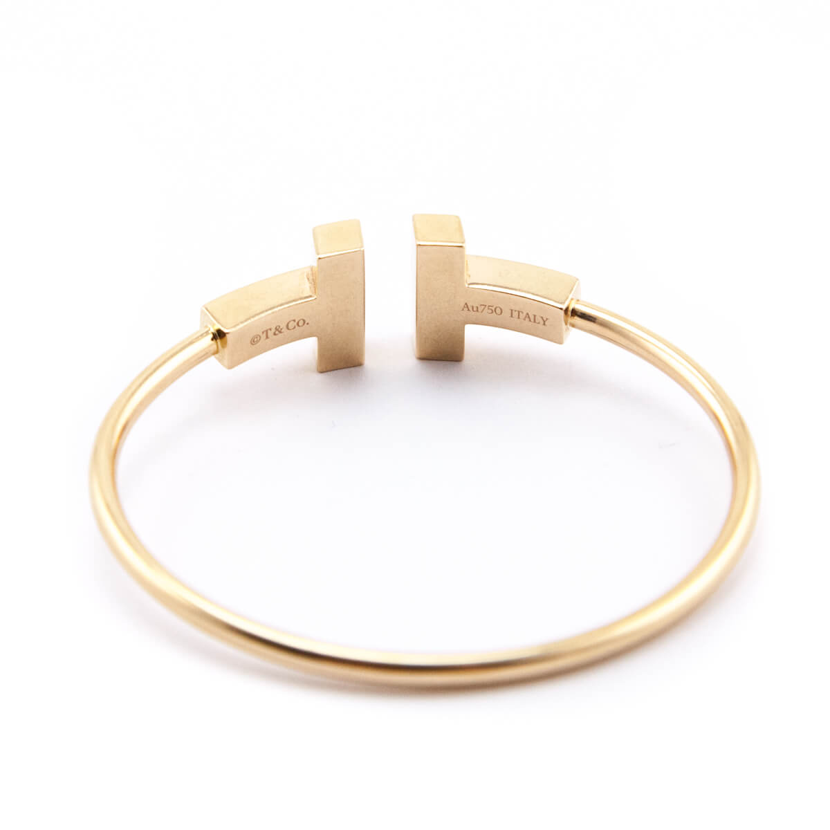 Tiffany & Co. 18K Gold & Mother of Pearl Wide T Wire Bracelet - Love that Bag etc - Preowned Authentic Designer Handbags & Preloved Fashions
