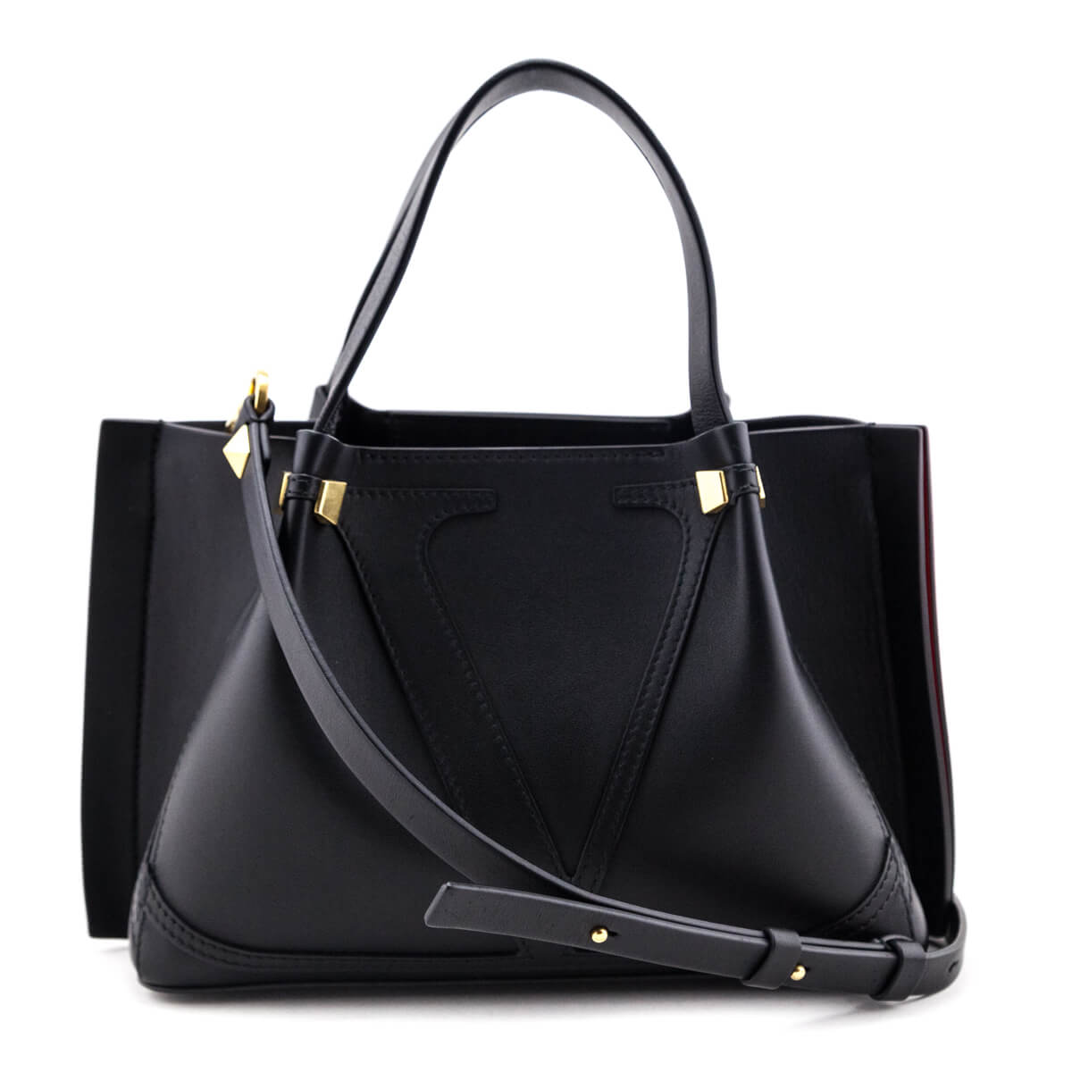 Valentino Black Calfskin VLogo Escape Tote Shop Authentic