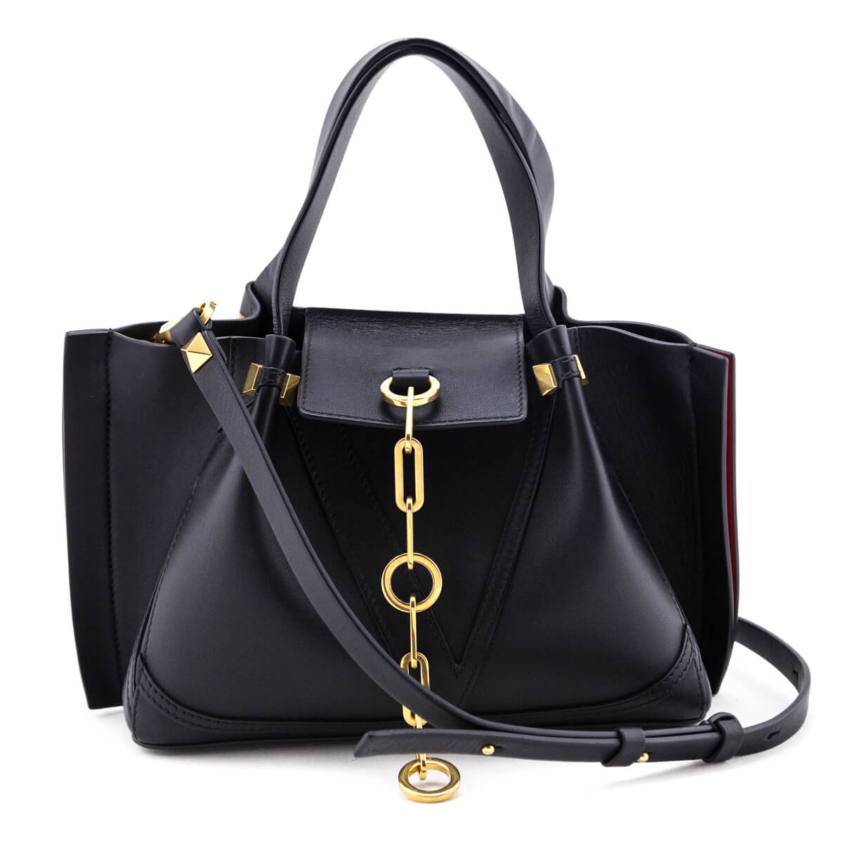 Valentino Black Calfskin VLogo Escape Tote - Love that Bag etc - Preowned Authentic Designer Handbags & Preloved Fashions