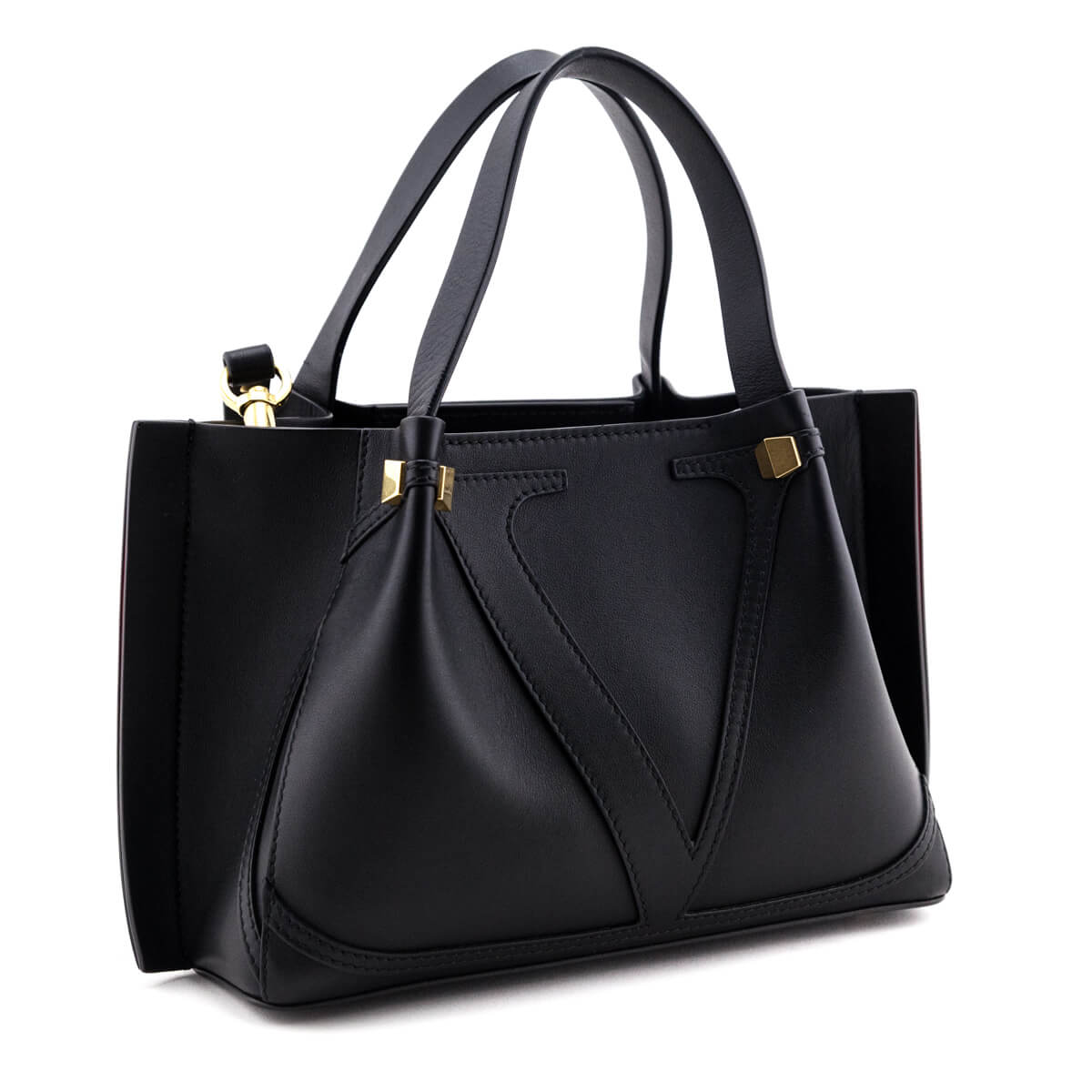 Valentino Black Calfskin VLogo Escape Tote - Love that Bag etc - Preowned Authentic Designer Handbags & Preloved Fashions
