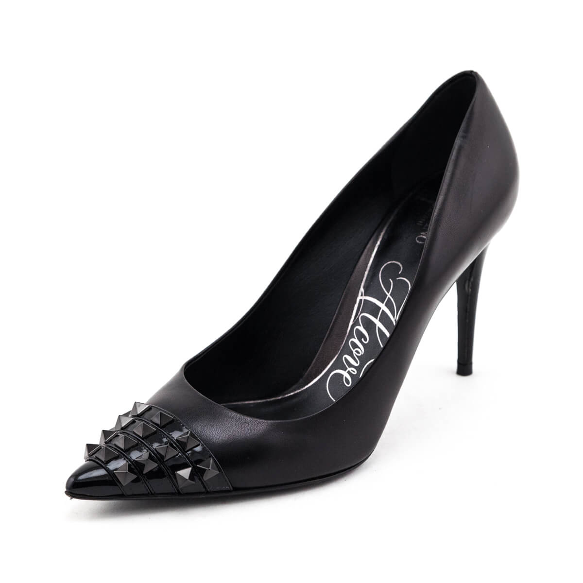 Pointed Toe Valentino Rockstud Black Pumps Pointed Toe Valentino
