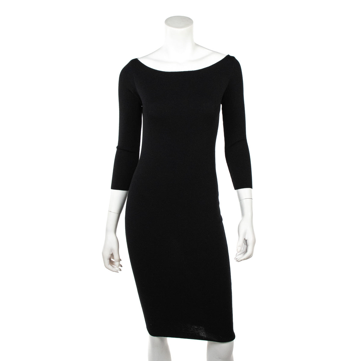 Valentino Black Extrafine Merino Wool Knit Lace Dress Love