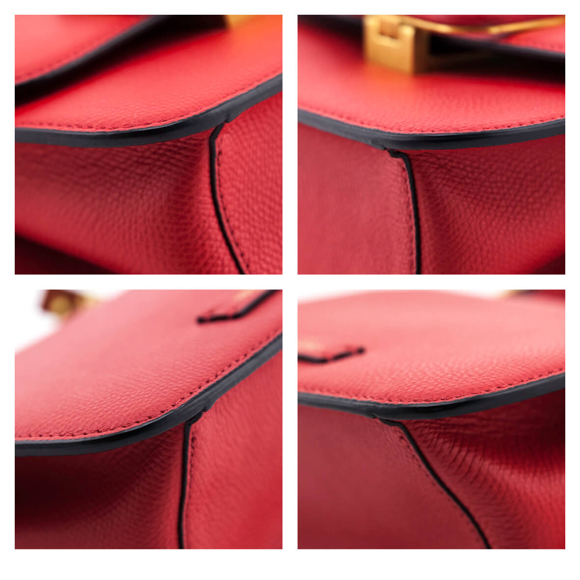 Valentino Rouge Pur Cerise Grainy Calfskin Small VSling Crossbody Bag - Love that Bag etc - Preowned Authentic Designer Handbags & Preloved Fashions
