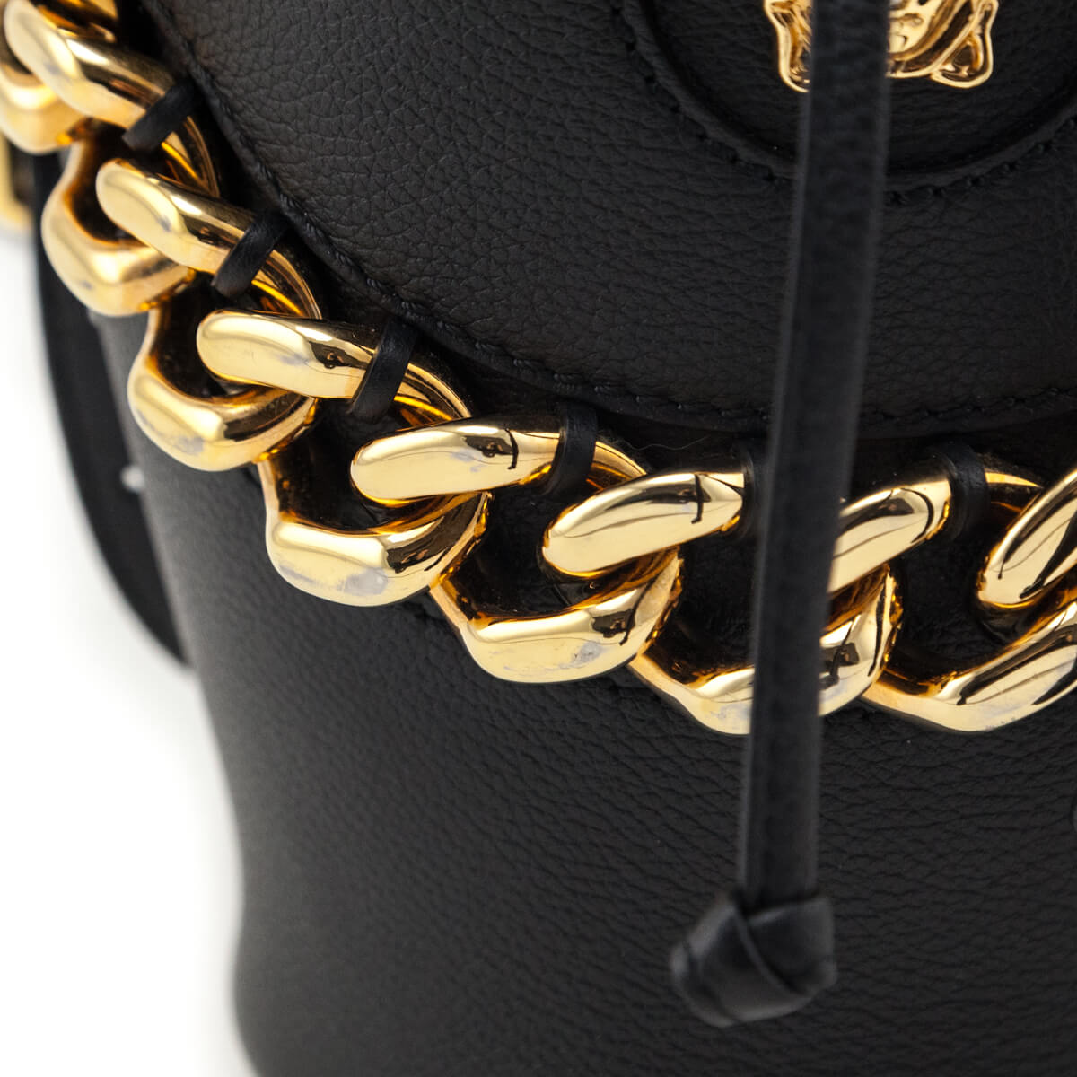 Versace Black Calfskin La Medusa Chain Bucket Bag - Love that Bag etc - Preowned Authentic Designer Handbags & Preloved Fashions