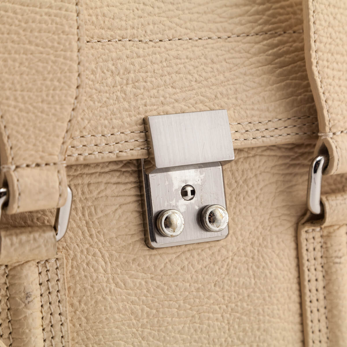 3.1 Phillip Lim Beige Textured Calfskin Medium Pashli Satchel - Love that Bag etc - Preowned Authentic Designer Handbags & Preloved Fashions