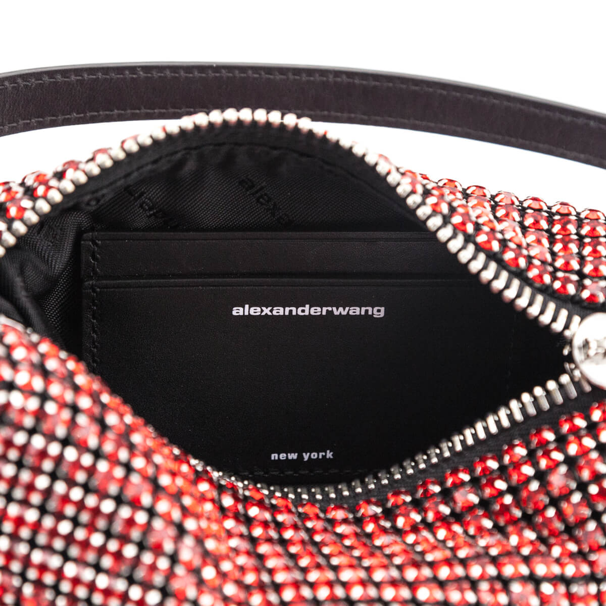 Alexander Wang Red Mesh Crystal Rhinestone Mini Heiress Pouch - Love that Bag etc - Preowned Authentic Designer Handbags & Preloved Fashions