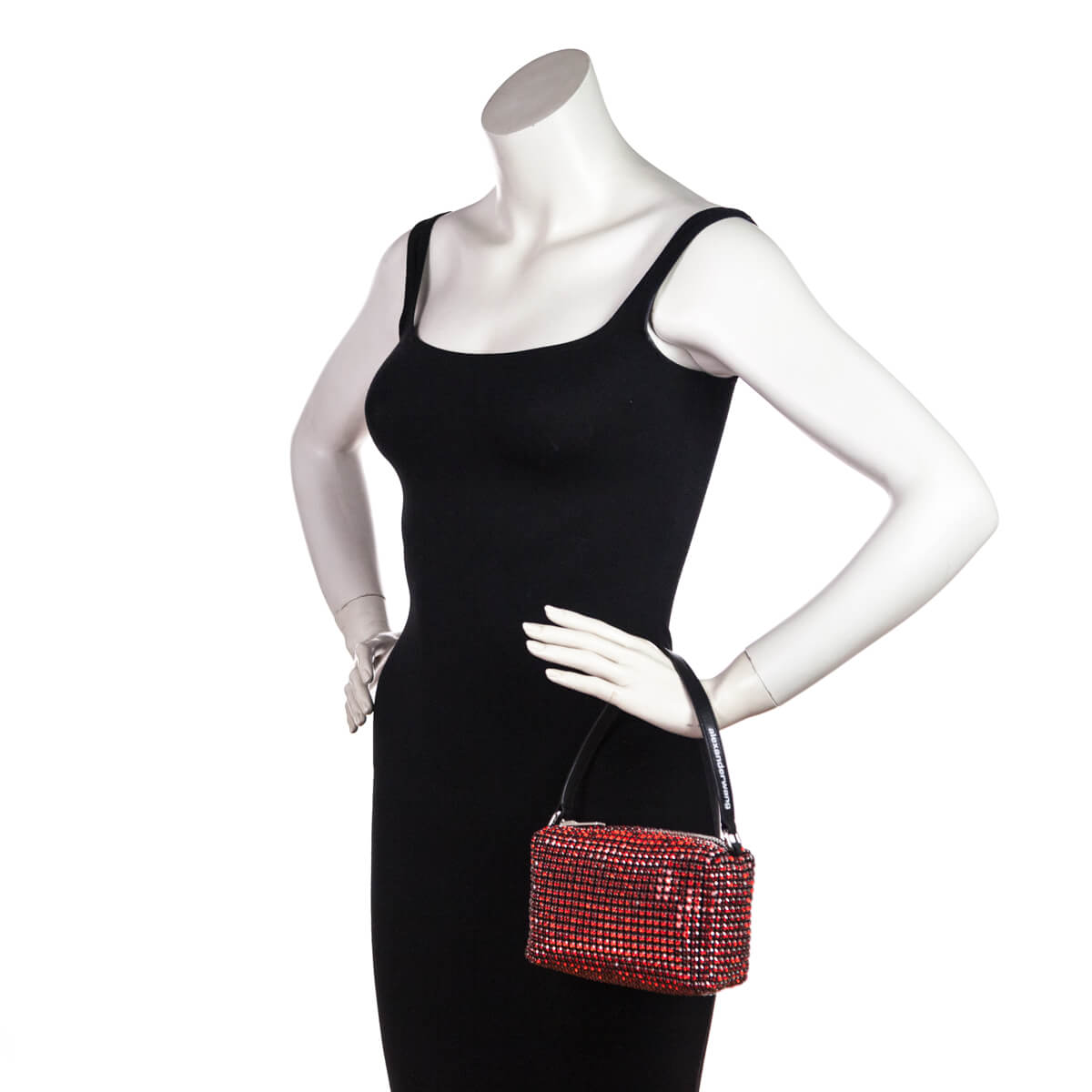 Alexander Wang Red Mesh Crystal Rhinestone Mini Heiress Pouch - Love that Bag etc - Preowned Authentic Designer Handbags & Preloved Fashions