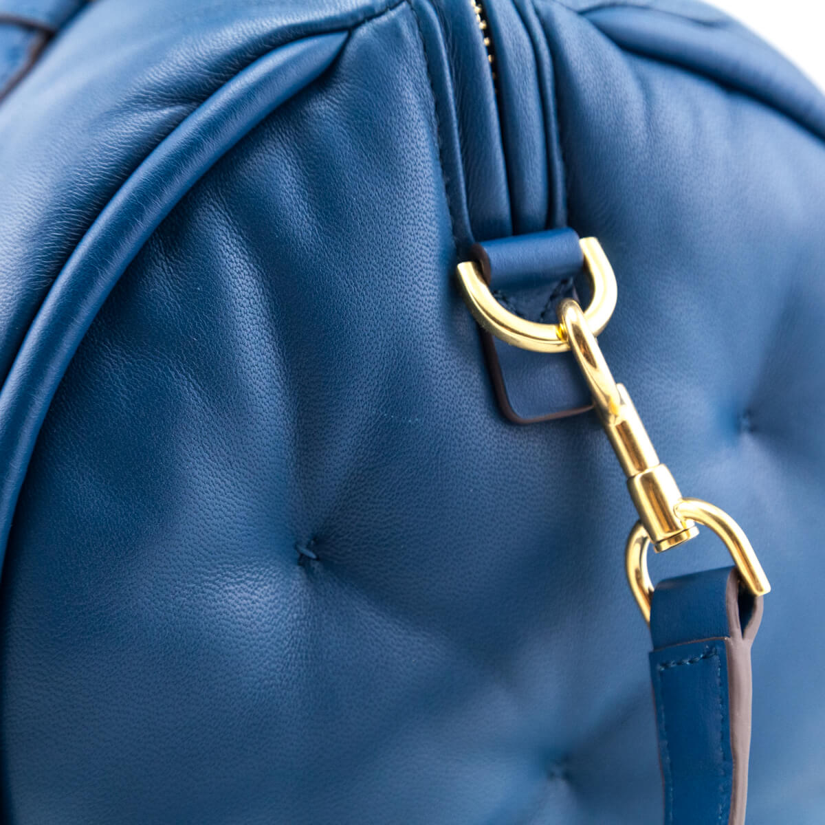 Anya Hindmarch Blue Leather Chubby Barrel Crossbody - Love that Bag etc - Preowned Authentic Designer Handbags & Preloved Fashions