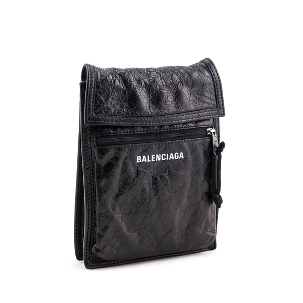 Balenciaga Black Agneau Explorer Crossbody Pouch