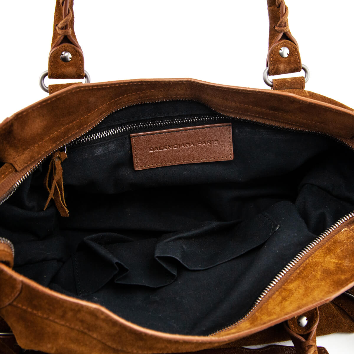 Balenciaga Dark Brown Cumin Suede Motocross Classic City Bag - Love that Bag etc - Preowned Authentic Designer Handbags & Preloved Fashions