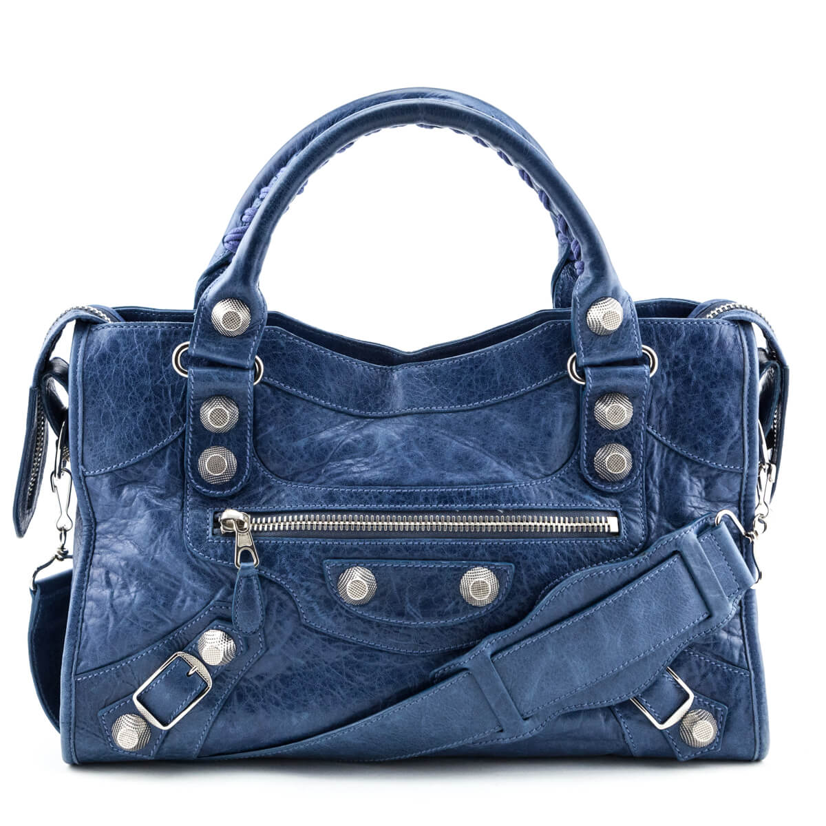 Balenciaga Ocean Goatskin Giant 21 Silver City Bag - Love that Bag etc - Preowned Authentic Designer Handbags & Preloved Fashions