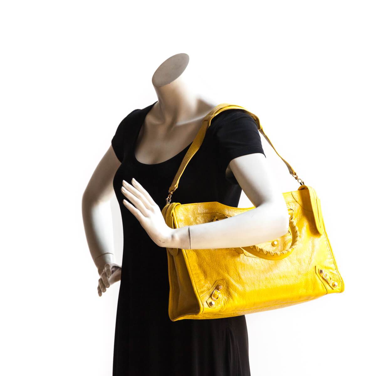 Balenciaga Curry Lambskin Giant 12 Gold City Bag - Love that Bag etc - Preowned Authentic Designer Handbags & Preloved Fashions