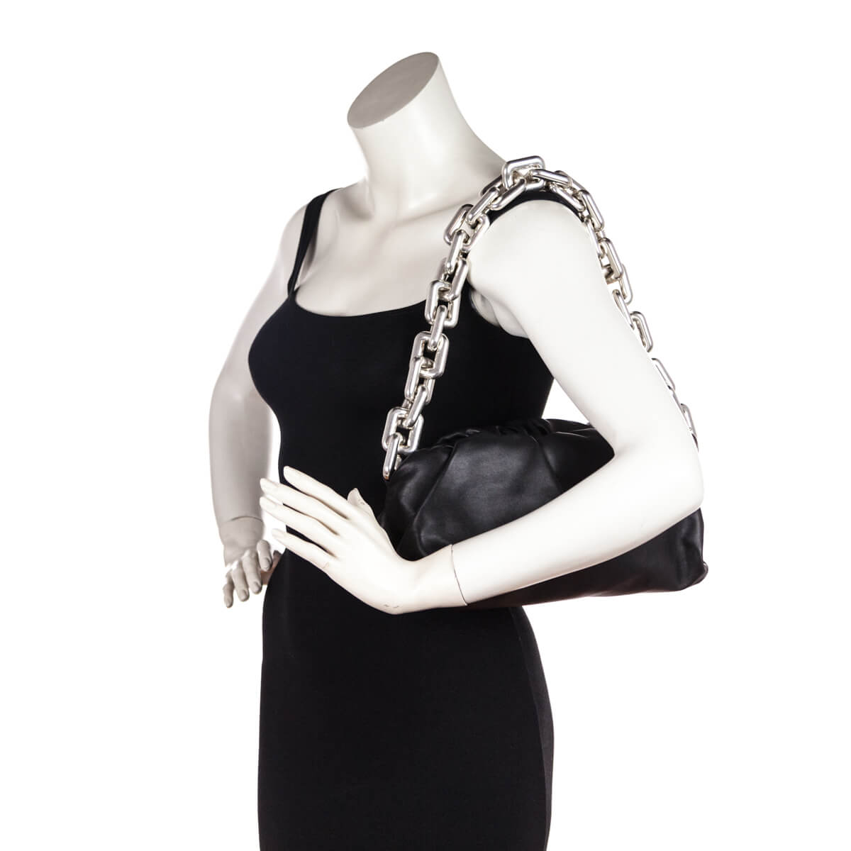 Bottega Veneta Black Calfskin Teen Chain Pouch - Love that Bag etc - Preowned Authentic Designer Handbags & Preloved Fashions