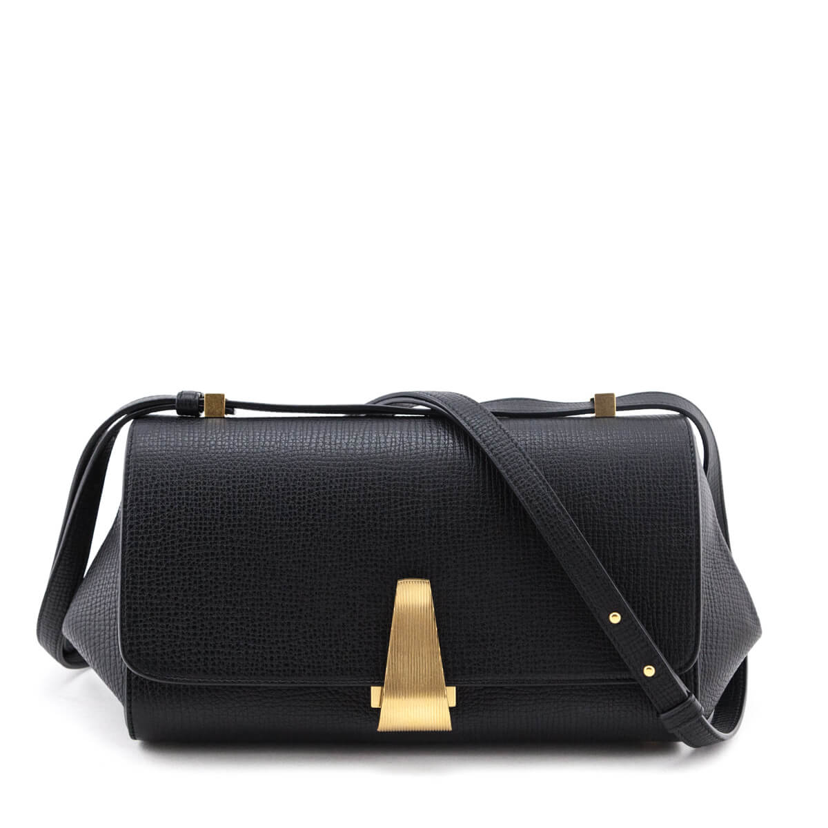 Bottega Veneta Black Textured Calfskin BV Angle Bag - Love that Bag etc - Preowned Authentic Designer Handbags & Preloved Fashions