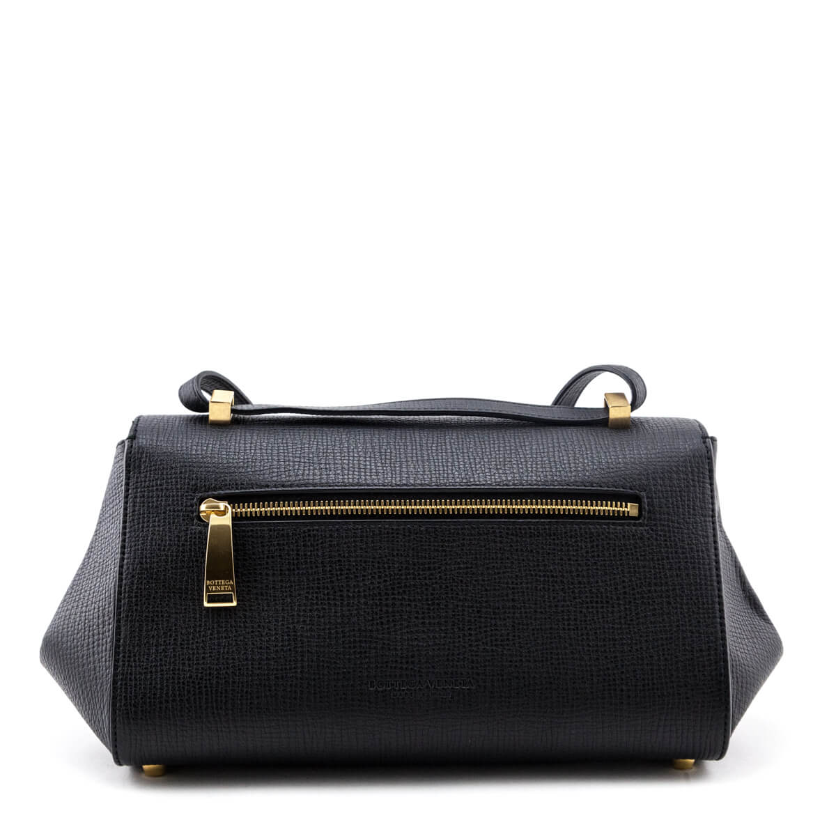 Bottega Veneta Black Textured Calfskin BV Angle Bag - Love that Bag etc - Preowned Authentic Designer Handbags & Preloved Fashions