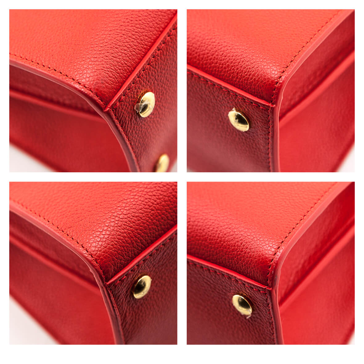 Burberry Bright Red Grained Calfskin Small Two-Handle Title Bag - Love that Bag etc - Preowned Authentic Designer Handbags & Preloved Fashions