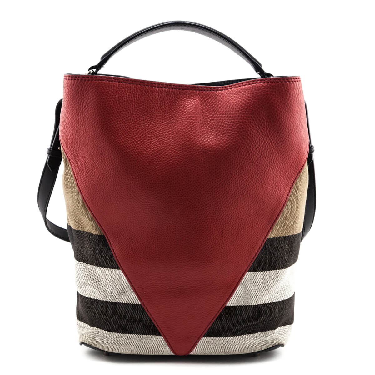 Burberry Check Canvas & Red Chevron Calfskin Susanna Medium Hobo Bag - Love that Bag etc - Preowned Authentic Designer Handbags & Preloved Fashions