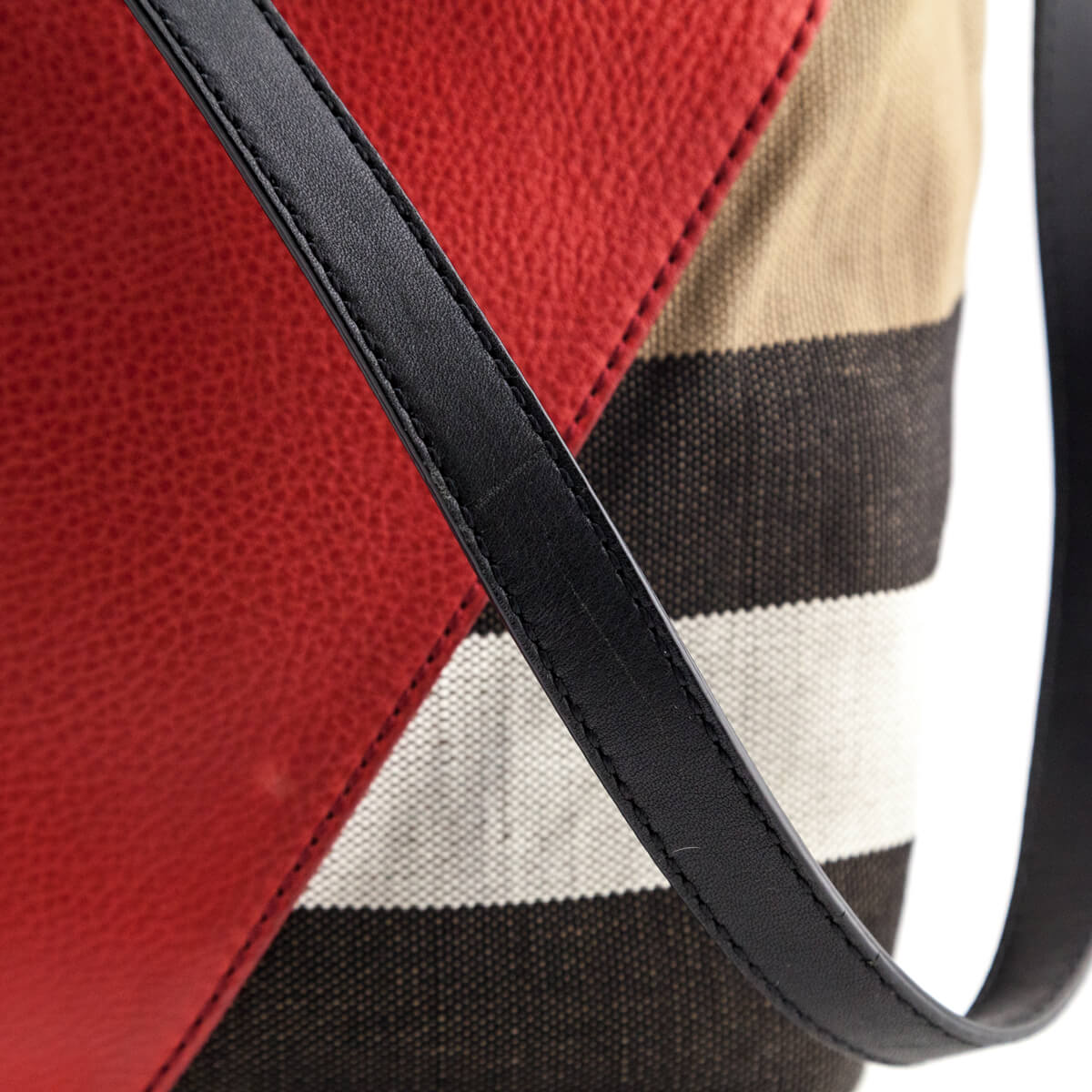 Burberry Check Canvas & Red Chevron Calfskin Susanna Medium Hobo Bag - Love that Bag etc - Preowned Authentic Designer Handbags & Preloved Fashions