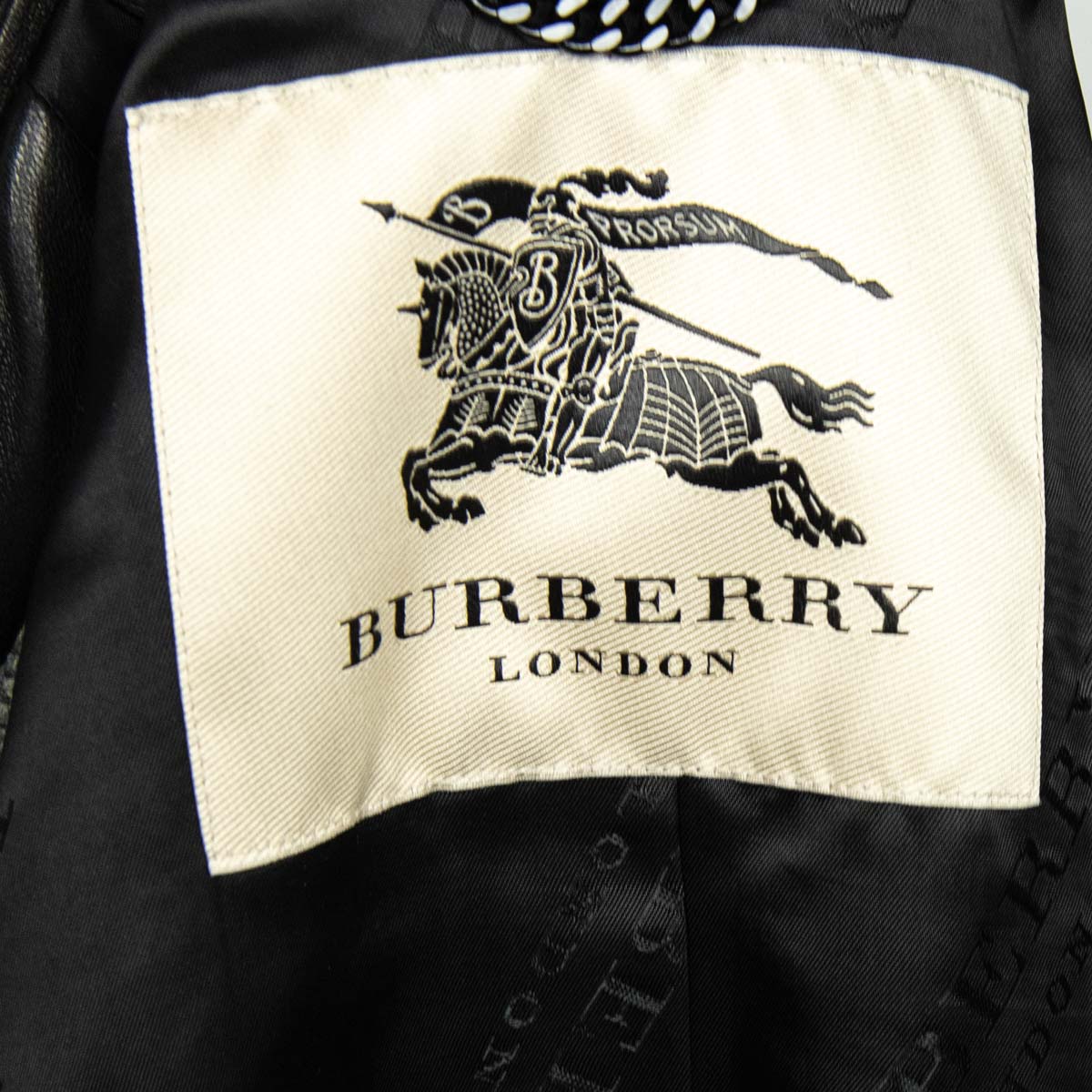 Burberry Gray Tweed and Leather Double Breasted Coat Size XXS | UK 6 - Love that Bag etc - Preowned Authentic Designer Handbags & Preloved Fashions