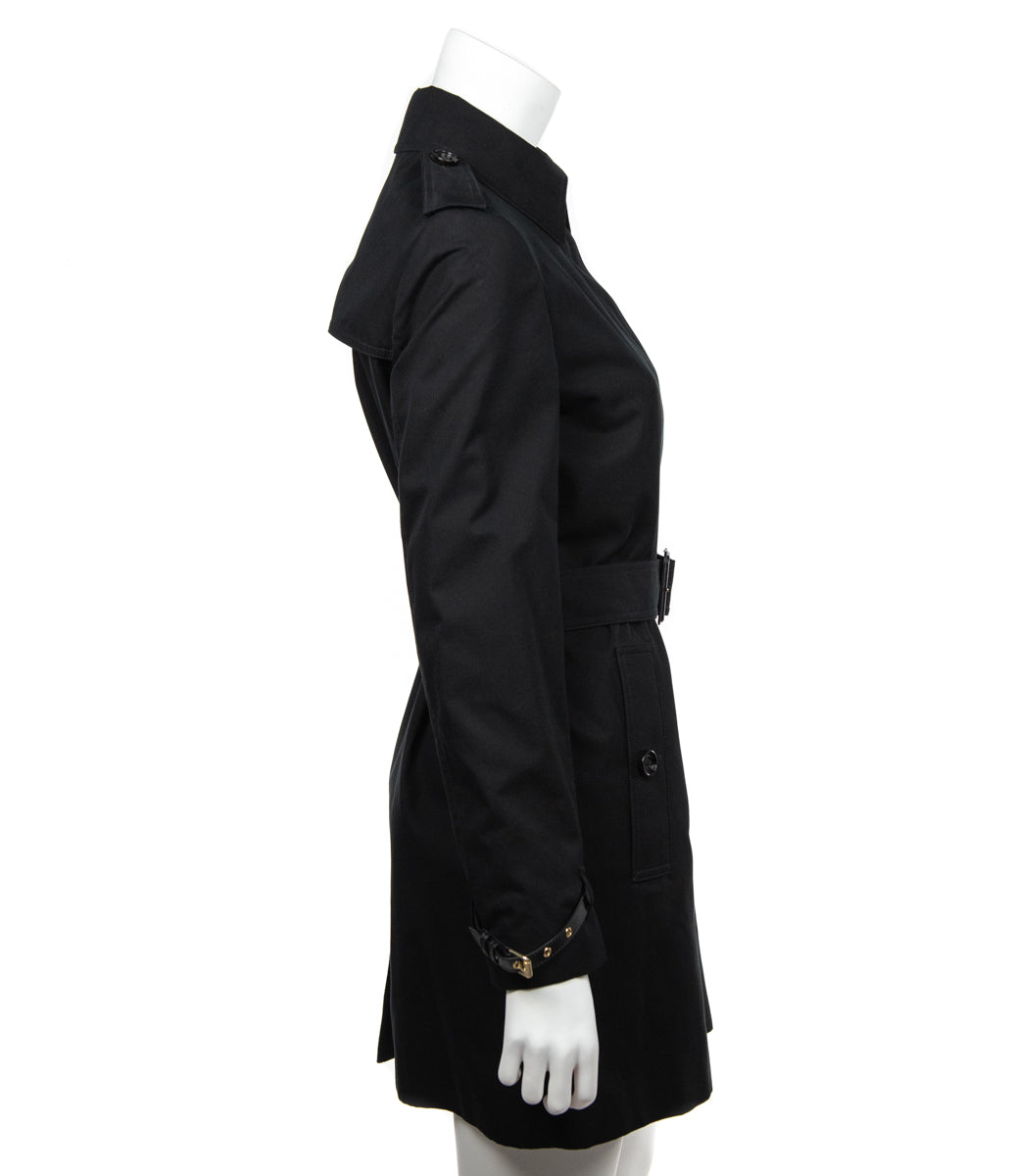 Burberry Black Rochester Mid Length Trench Coat Size S | UK 10 - Love that Bag etc - Preowned Authentic Designer Handbags & Preloved Fashions