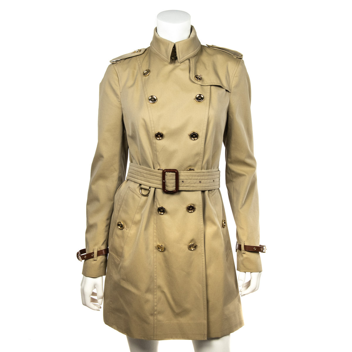 Burberry Honey Sandringham Mid Length Trench Coat Size M | UK 12 - Love that Bag etc - Preowned Authentic Designer Handbags & Preloved Fashions