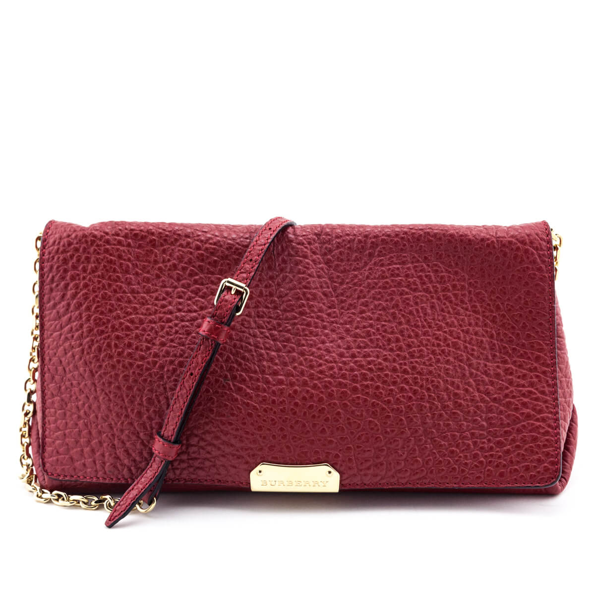 Burberry Red Signature Grain Medium Mildenhall Crossbody - Love that Bag etc - Preowned Authentic Designer Handbags & Preloved Fashions