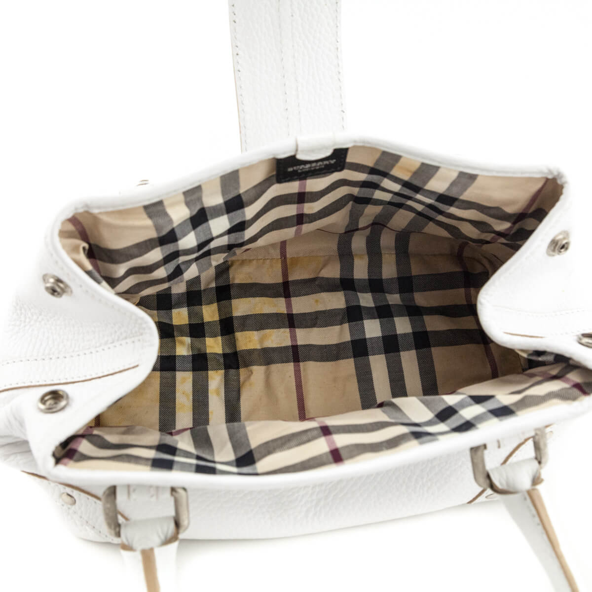 Burberry White Grained Calfskin Mini Bag - Love that Bag etc - Preowned Authentic Designer Handbags & Preloved Fashions