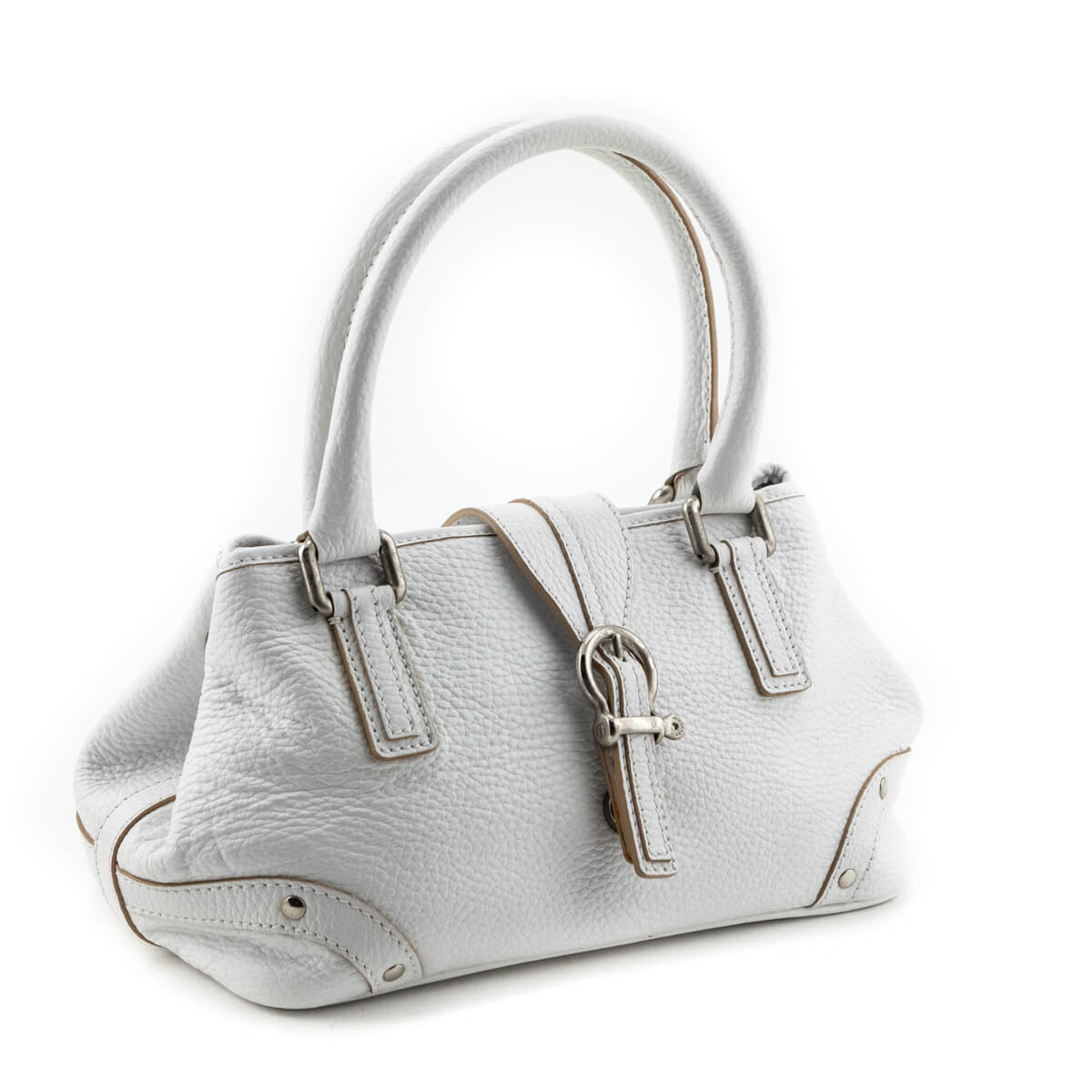 Burberry White Grained Calfskin Mini Bag - Love that Bag etc - Preowned Authentic Designer Handbags & Preloved Fashions