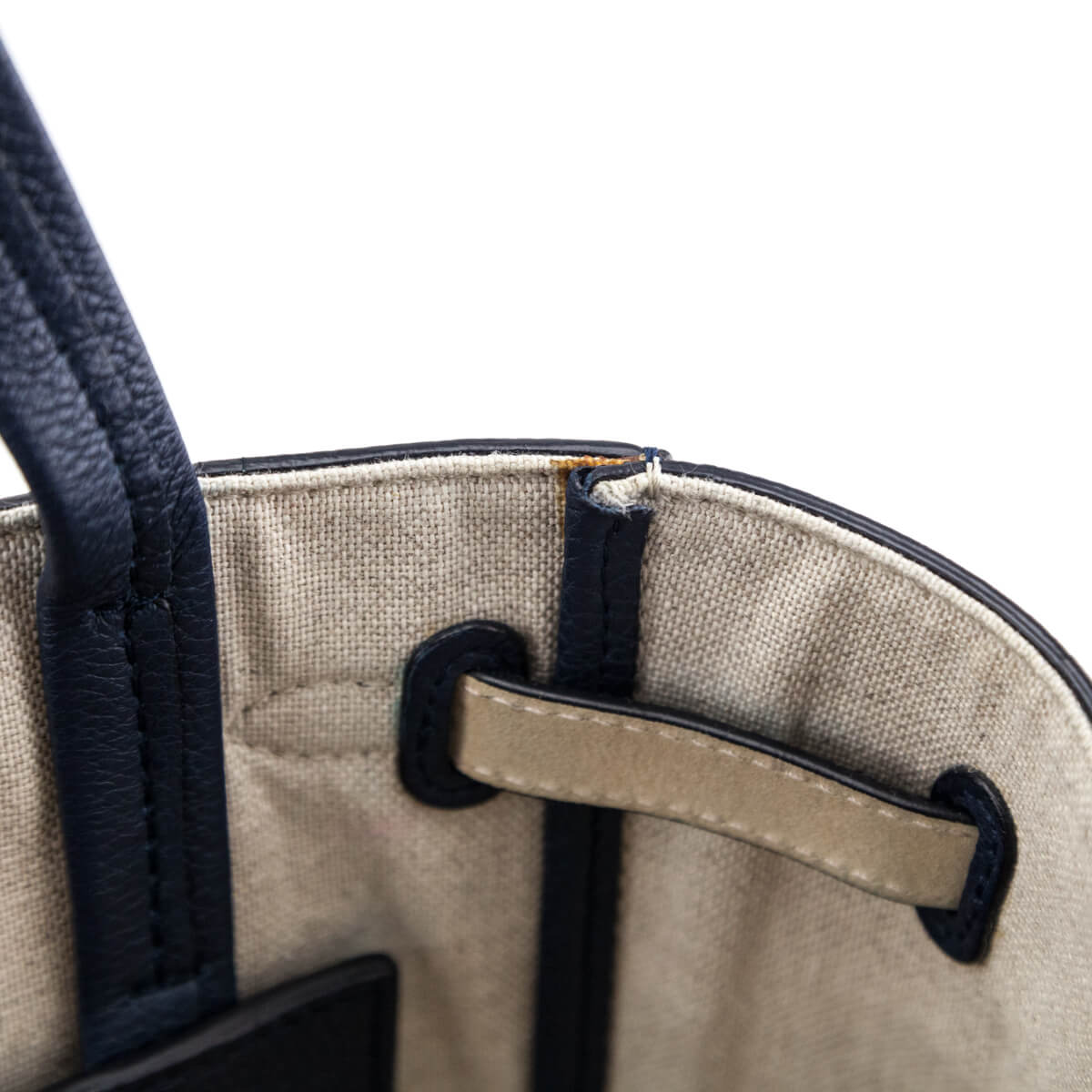 Celine Navy Drummed Calfskin Medium Phantom Cabas Belt Tote - Love that Bag etc - Preowned Authentic Designer Handbags & Preloved Fashions