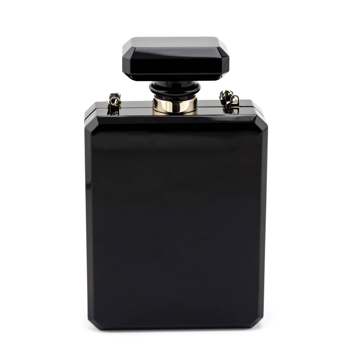 Chanel Black Plexiglass Perfume Bottle Minaudiere - Love that Bag etc - Preowned Authentic Designer Handbags & Preloved Fashions