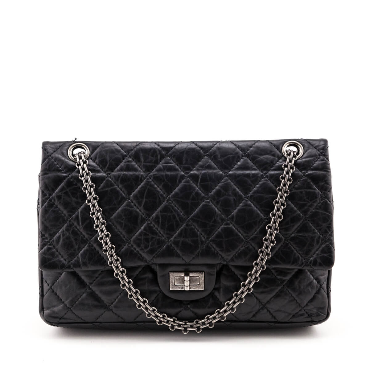Chanel Black Quilted Aged Calfskin 2.55 Reissue 226 Flap Bag - Love that Bag etc - Preowned Authentic Designer Handbags & Preloved Fashions