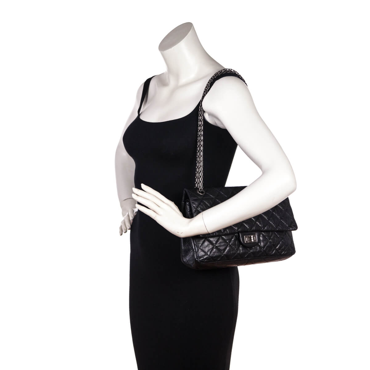 Chanel Black Quilted Aged Calfskin 2.55 Reissue 226 Flap Bag - Love that Bag etc - Preowned Authentic Designer Handbags & Preloved Fashions