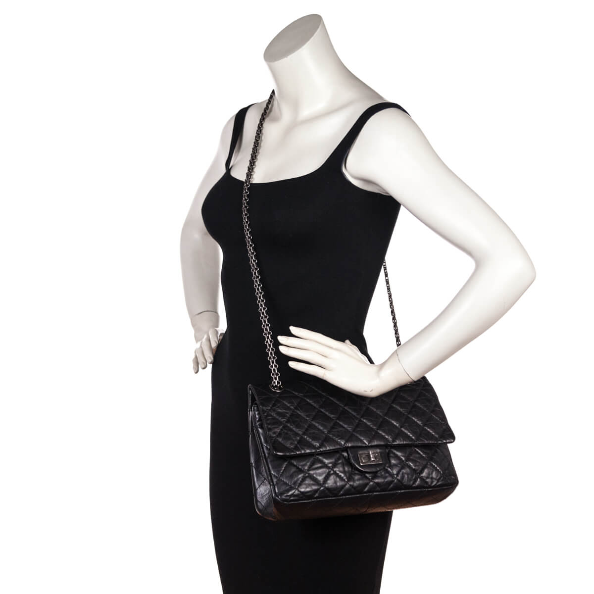 Chanel Black Quilted Aged Calfskin 2.55 Reissue 226 Flap Bag - Love that Bag etc - Preowned Authentic Designer Handbags & Preloved Fashions