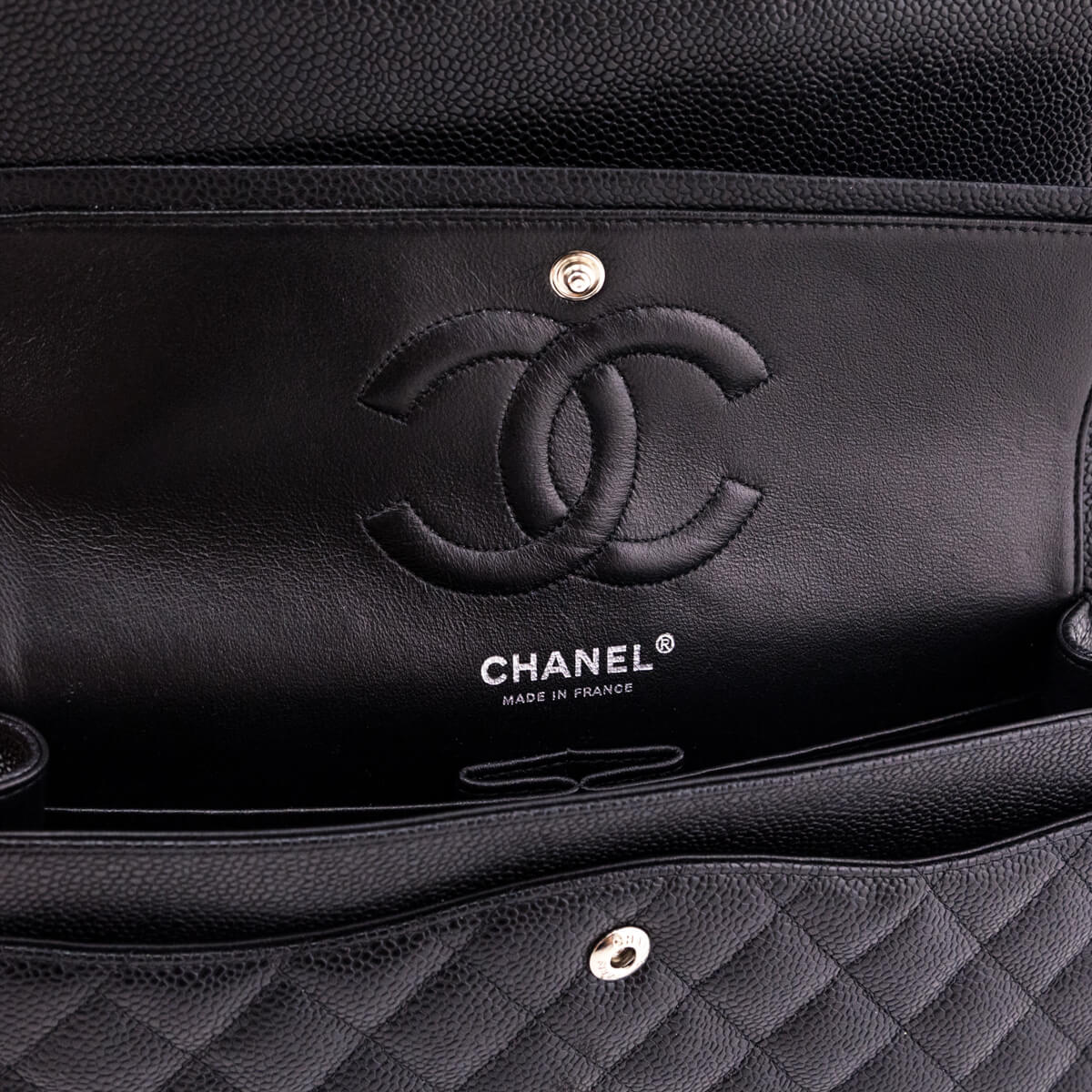Chanel Black Quilted Caviar Medium Classic Double Flap Bag - Love that Bag etc - Preowned Authentic Designer Handbags & Preloved Fashions