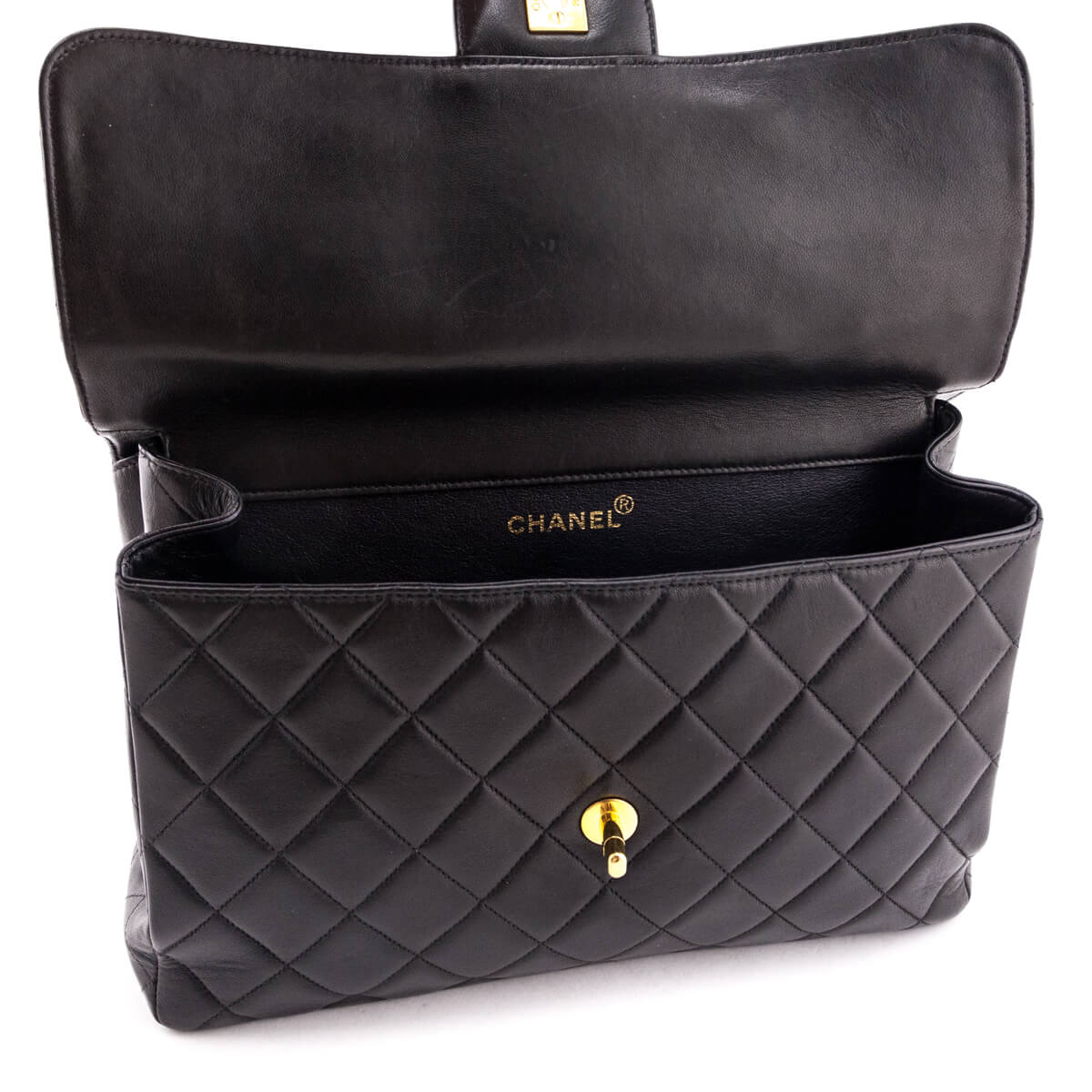 Chanel Black Quilted Lambskin Vintage Jumbo Double Sided Classic Flap Bag - Love that Bag etc - Preowned Authentic Designer Handbags & Preloved Fashions