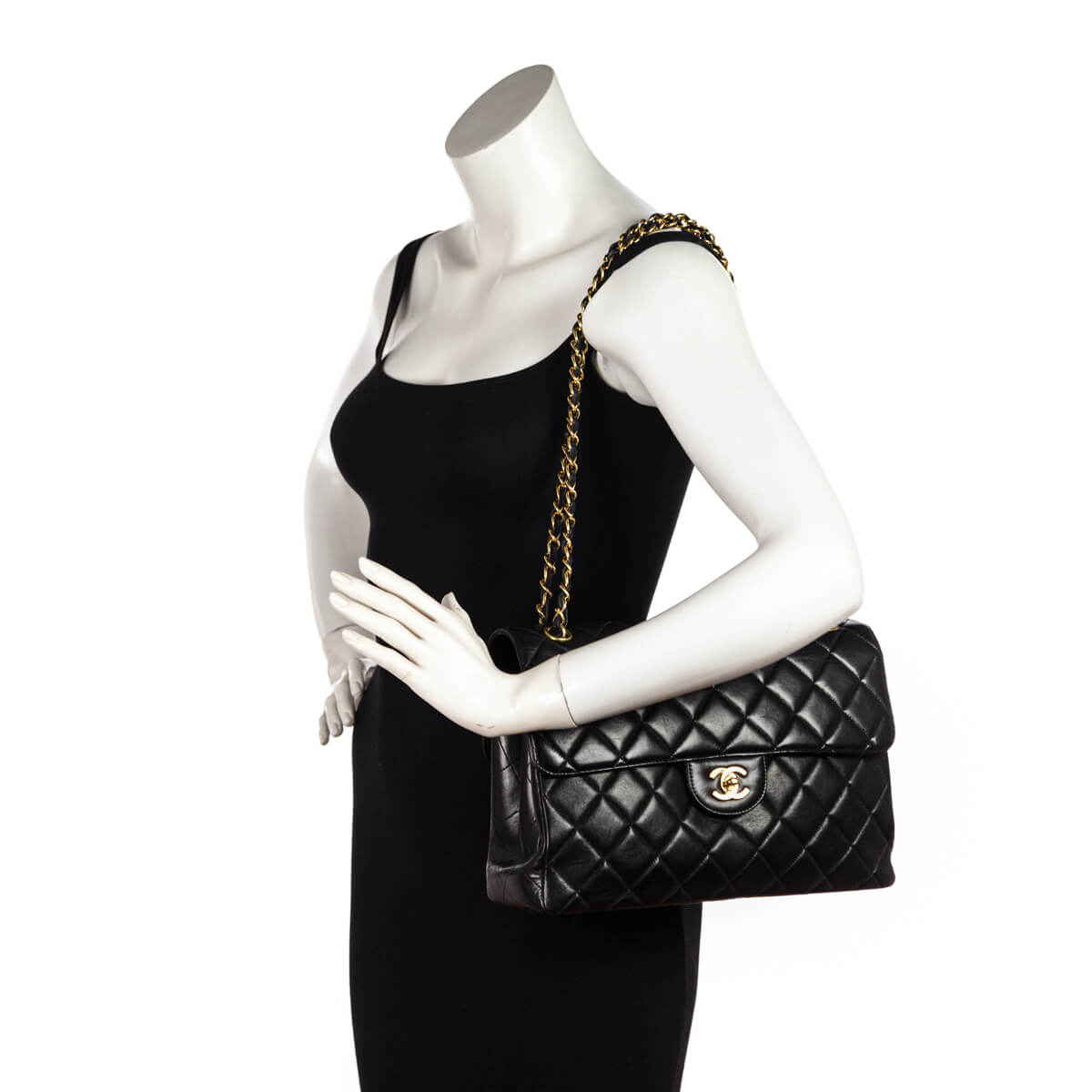 Chanel Black Quilted Lambskin Vintage Jumbo Double Sided Classic Flap Bag - Love that Bag etc - Preowned Authentic Designer Handbags & Preloved Fashions