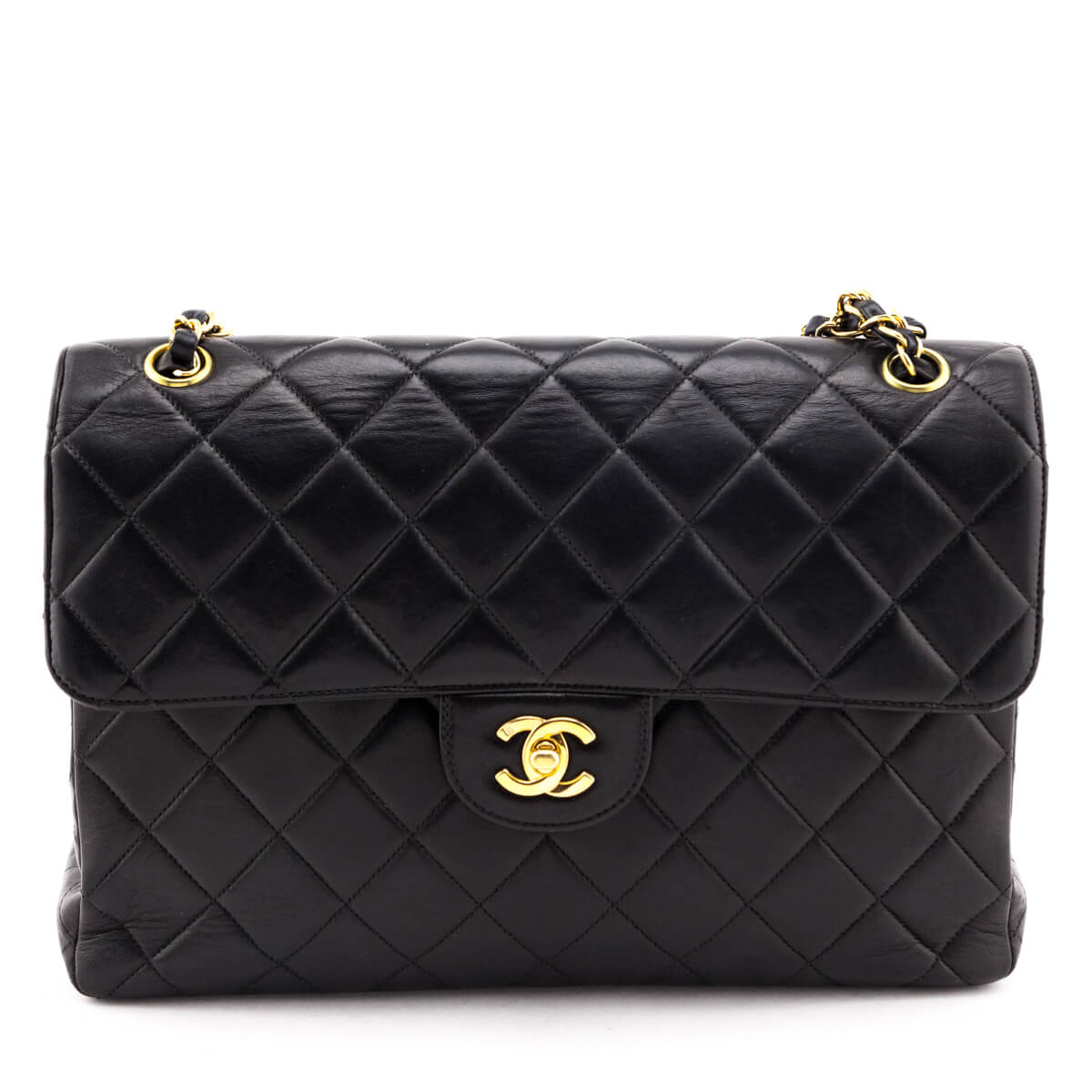 Chanel Black Quilted Lambskin Vintage Jumbo Double Sided Classic Flap Bag - Love that Bag etc - Preowned Authentic Designer Handbags & Preloved Fashions